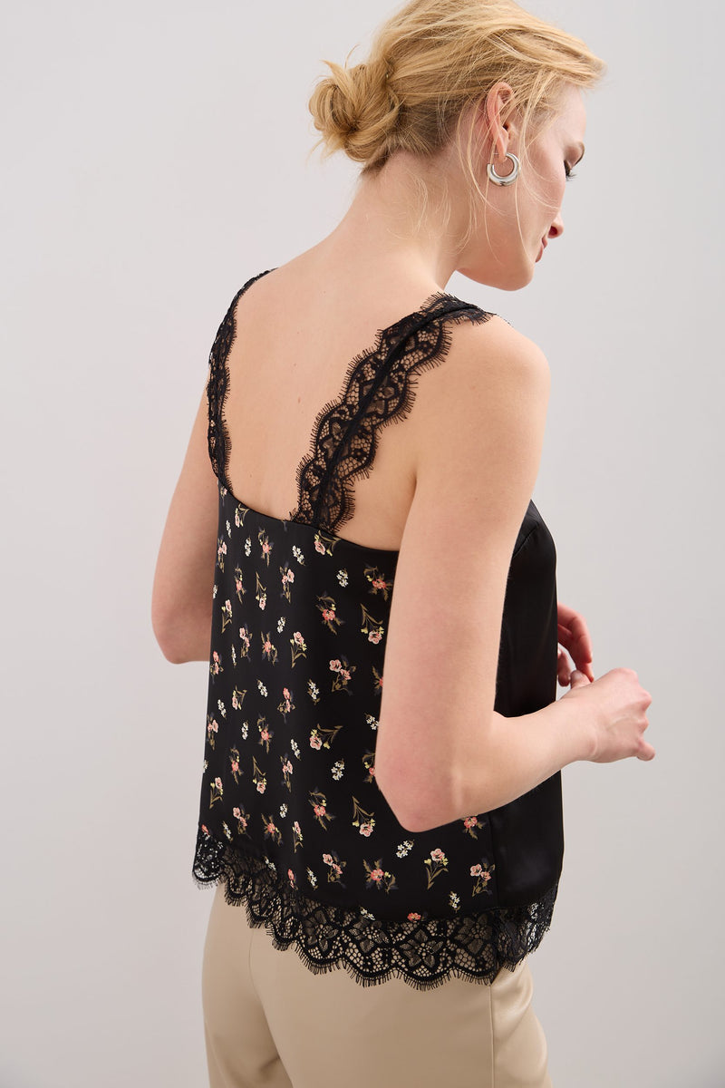 Sleeveless top with lace detail