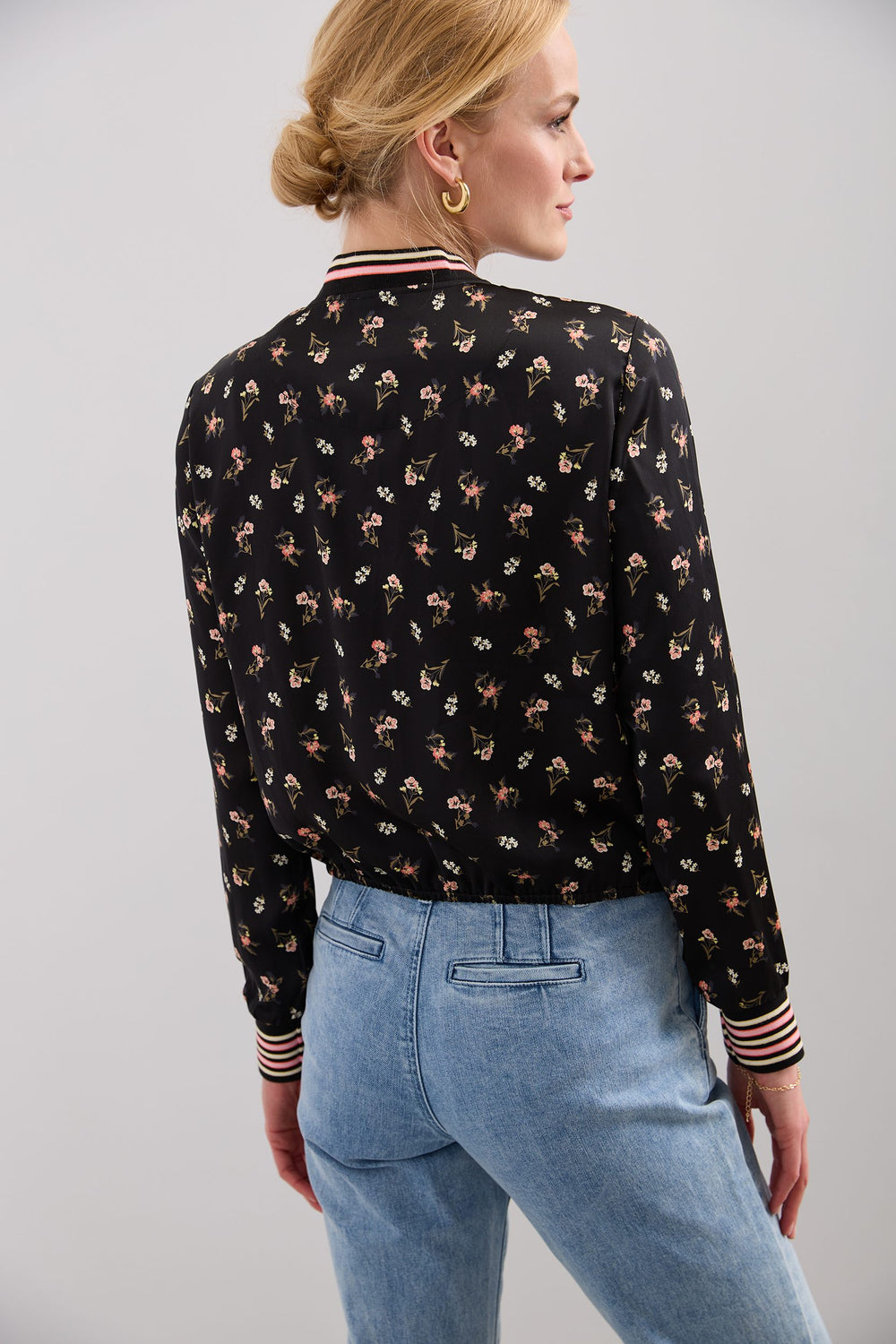 Floral print bomber jacket