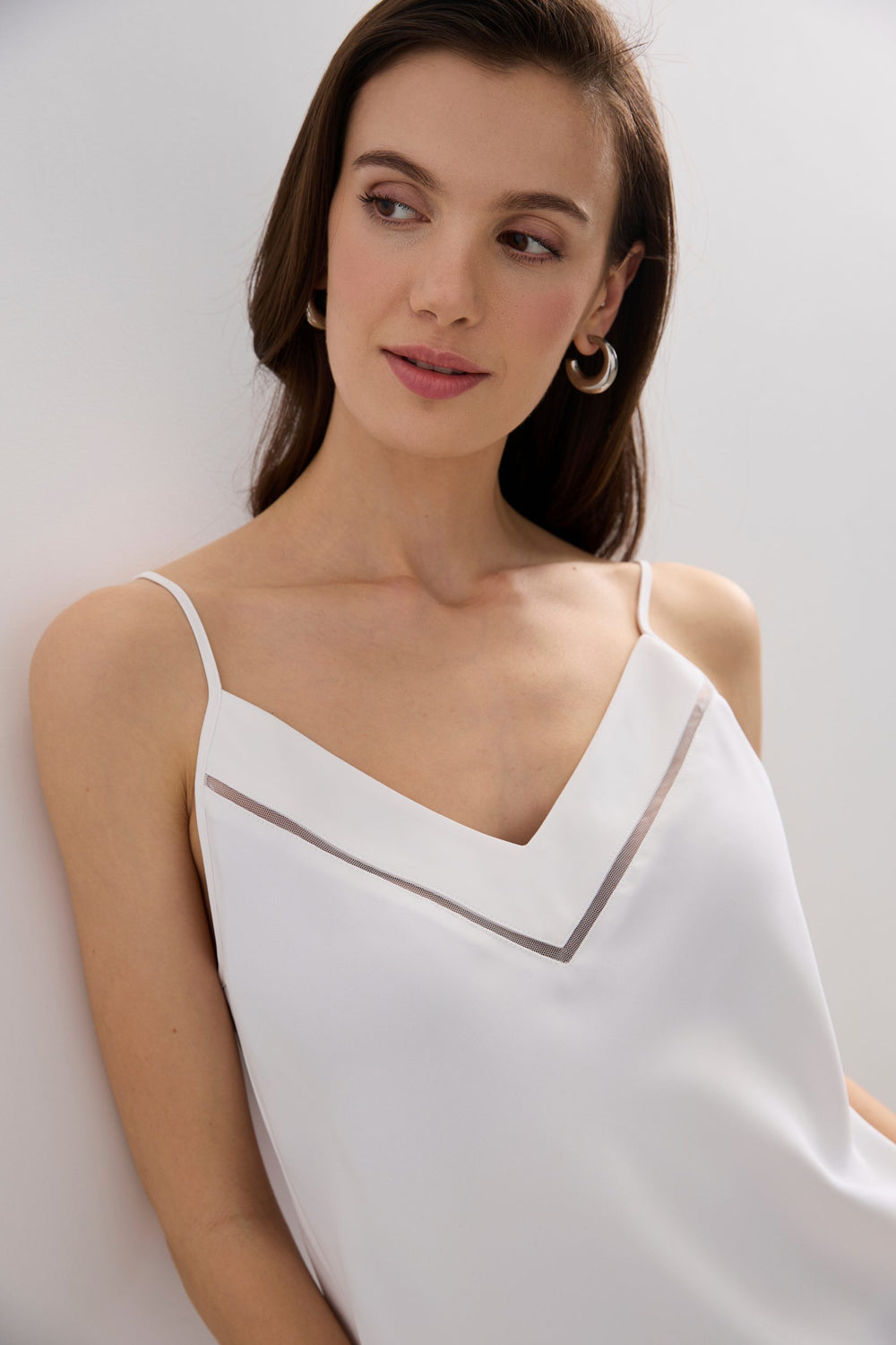 Sleeveless top with ribbon detail