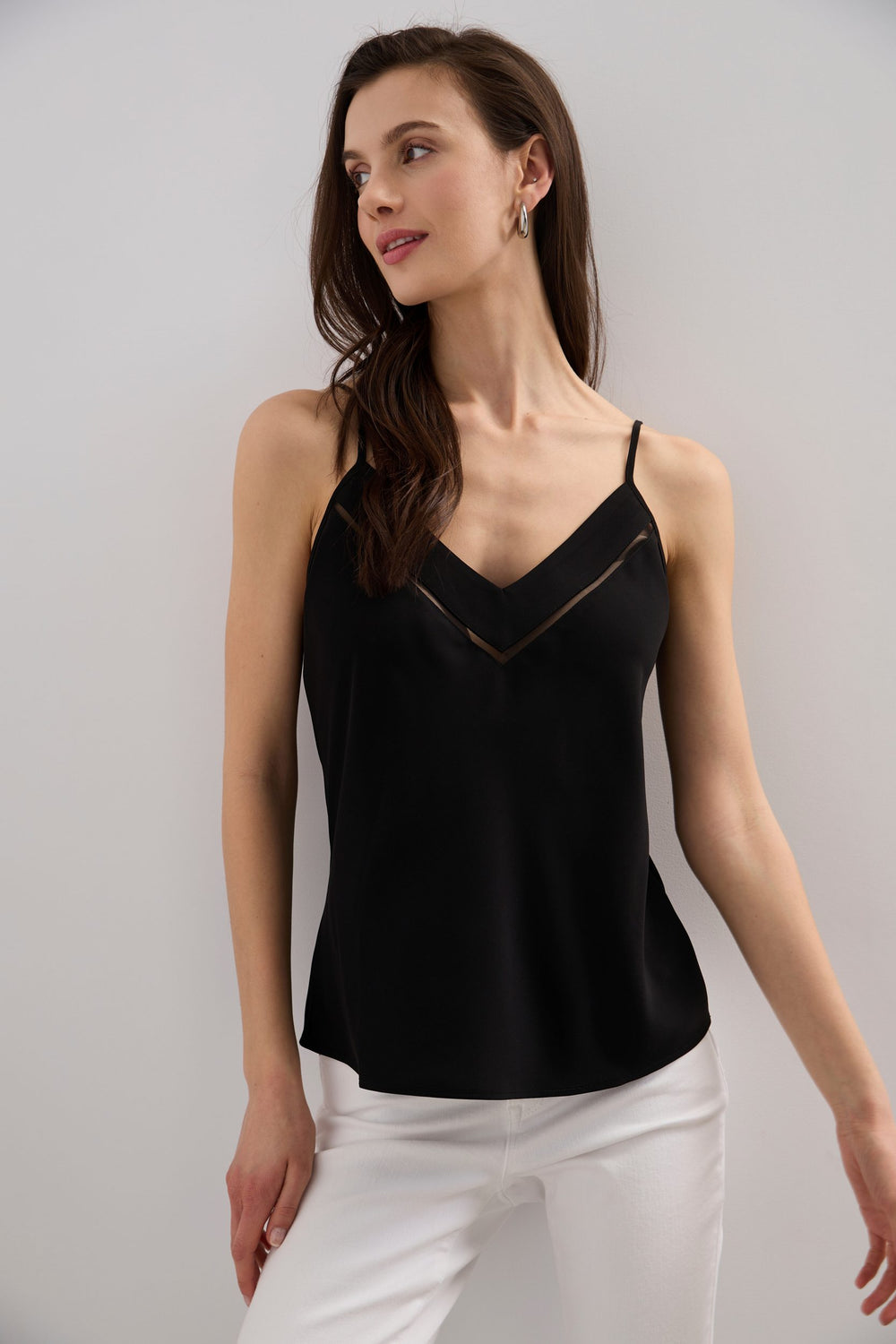 Sleeveless top with ribbon detail