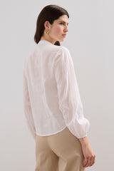 Puffy sleeve shirt with embroidery