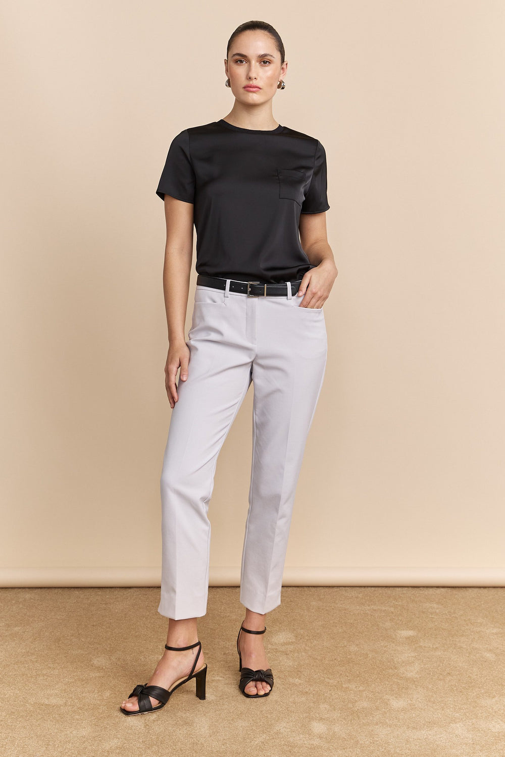 Satin short sleeves top