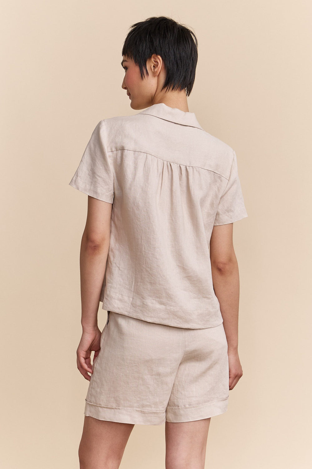Short sleeve linen shirt