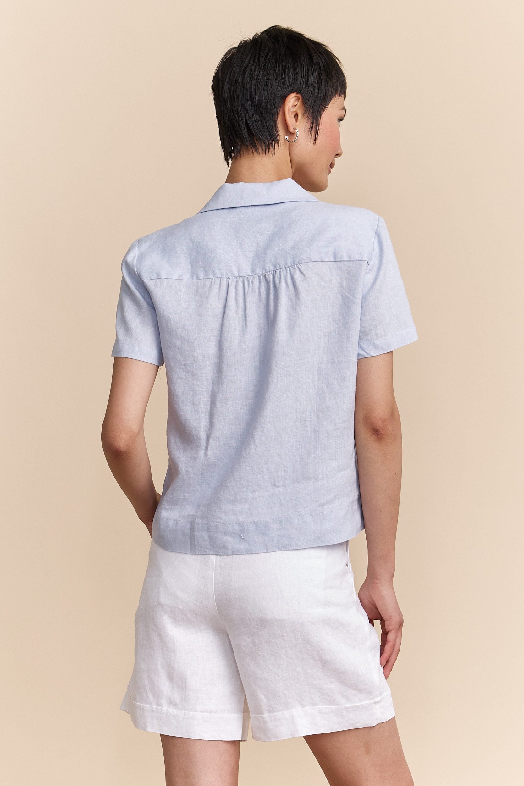 Short sleeve linen shirt