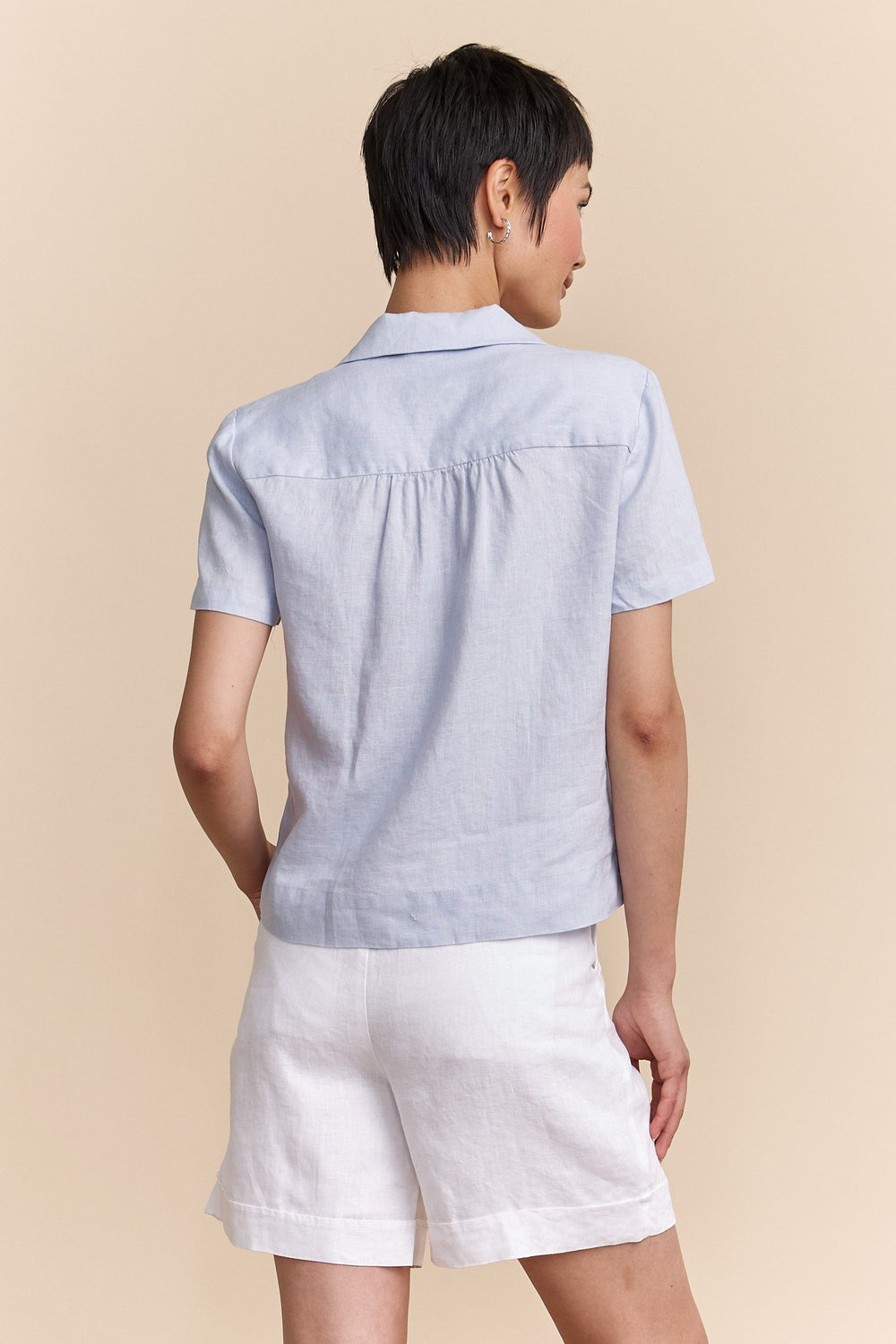 Short sleeve linen shirt