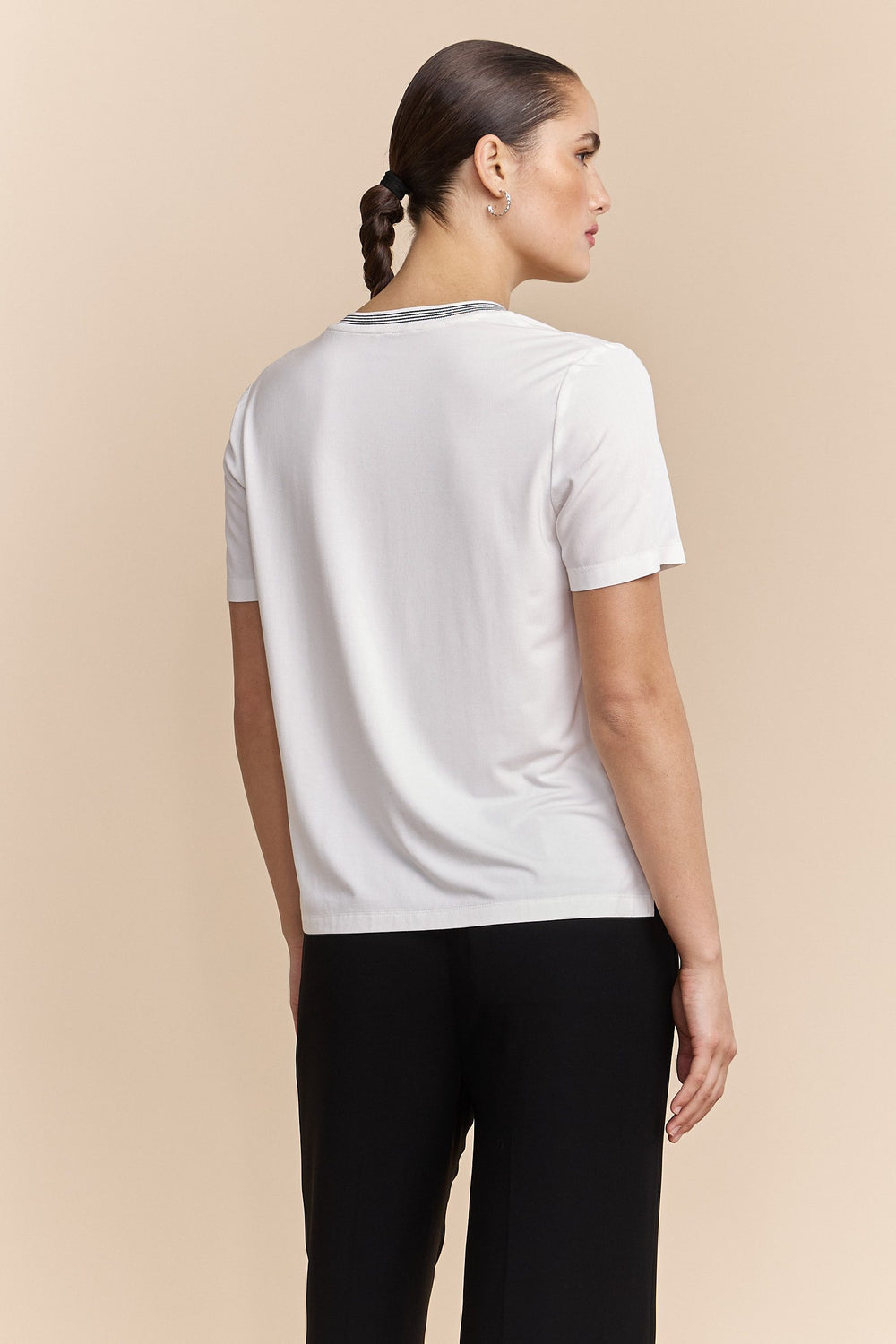 Short-sleeve top with jersey back