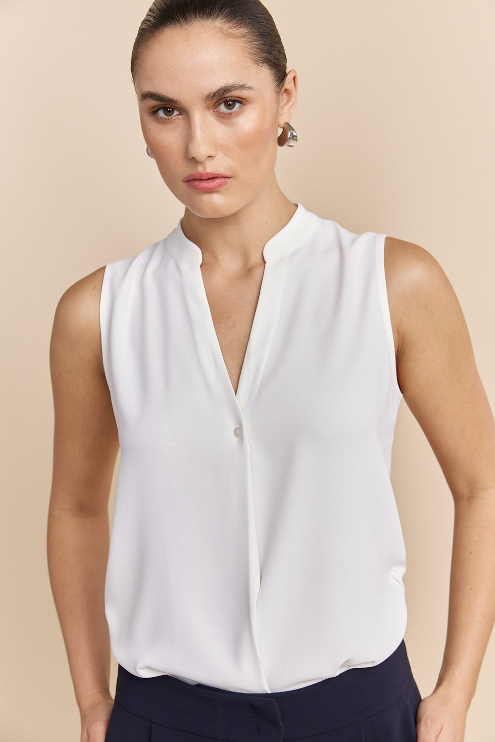Jersey back sleeveless top