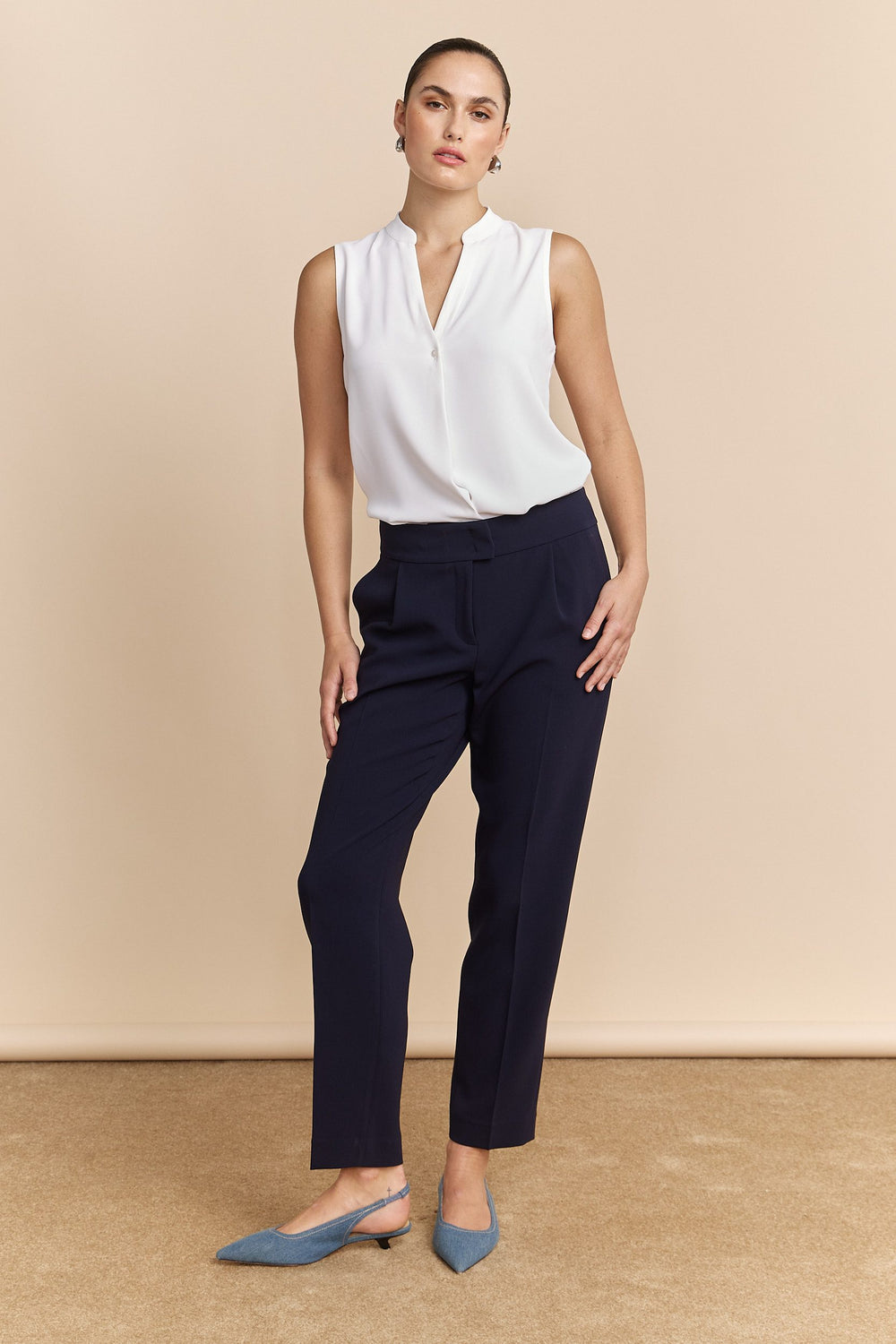 Jersey back sleeveless top