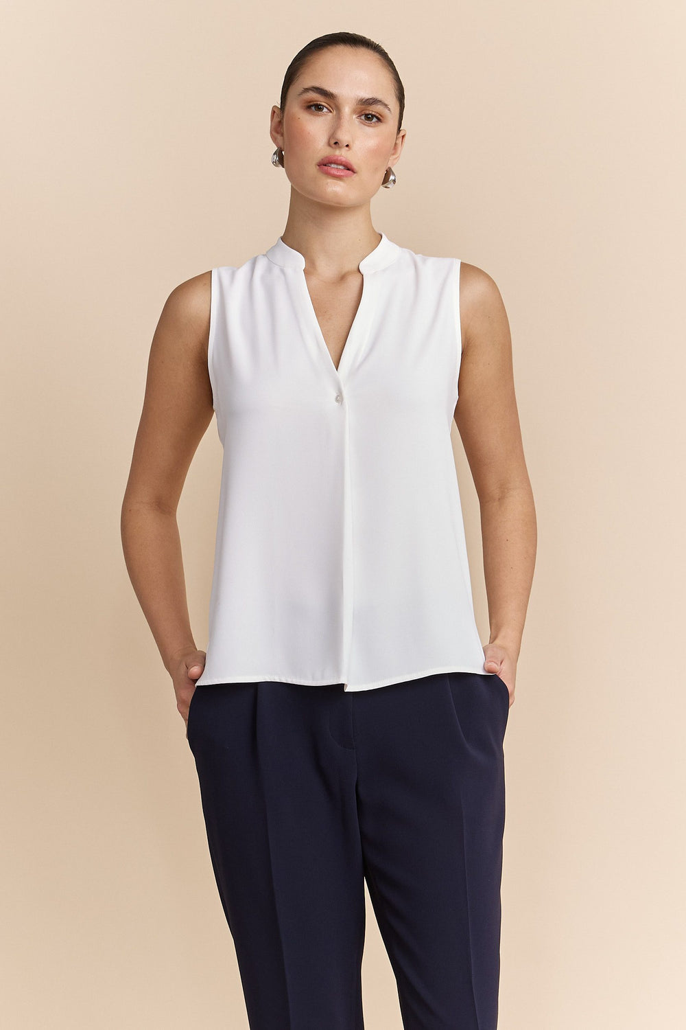 Jersey back sleeveless top