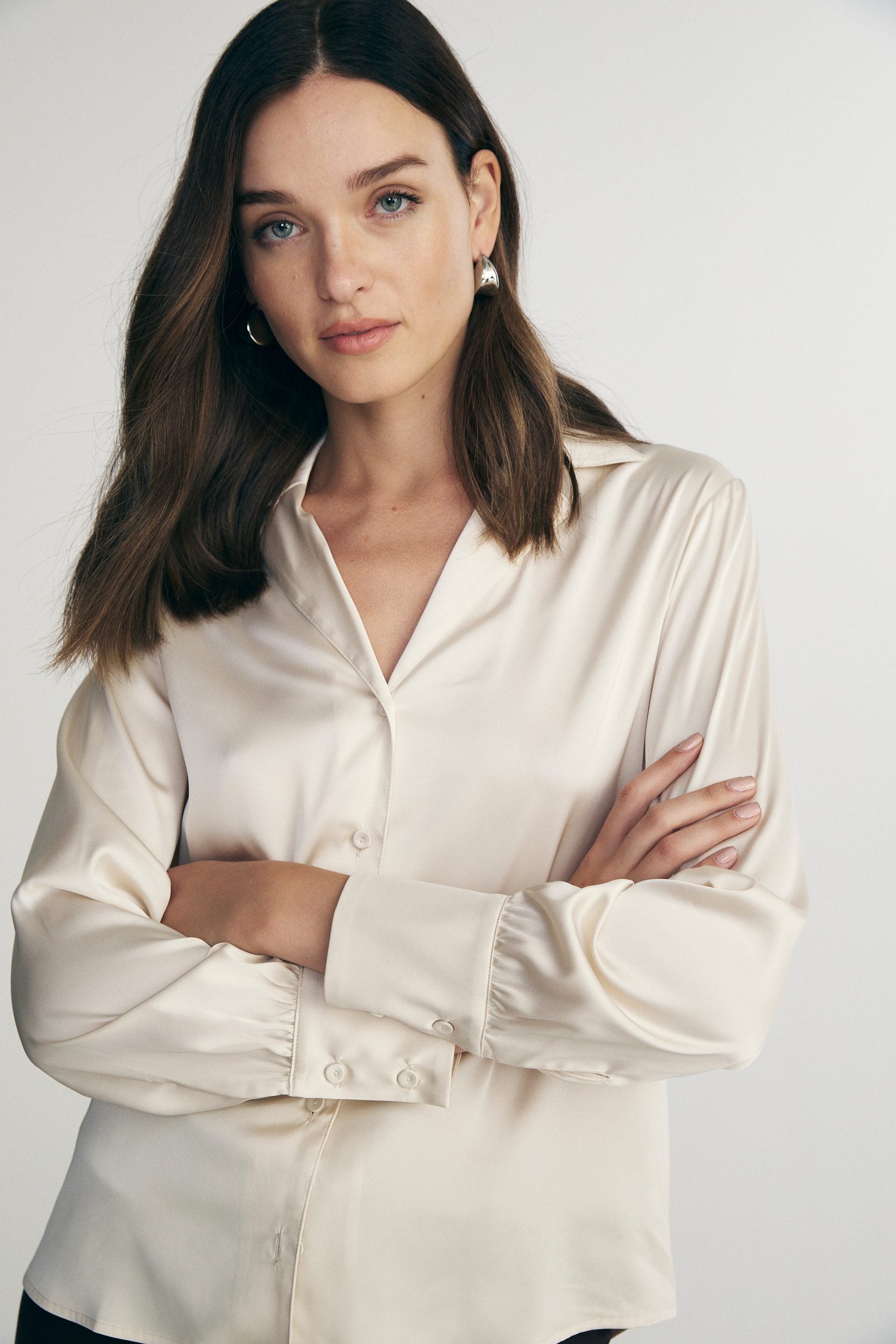 Notched collar blouse