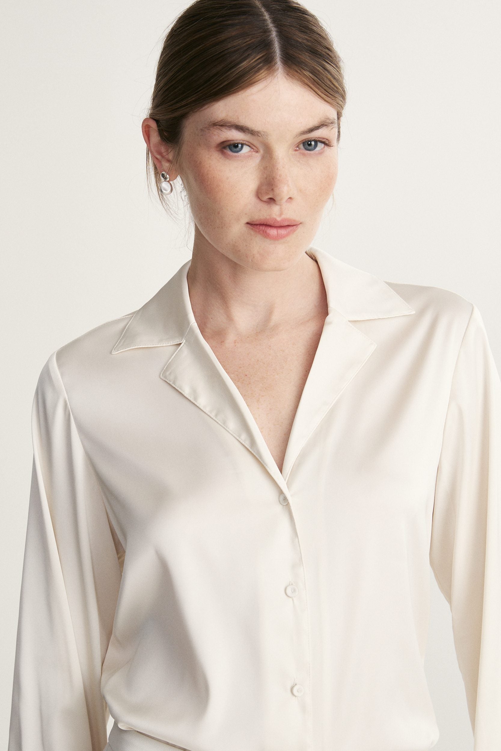 Notched collar blouse