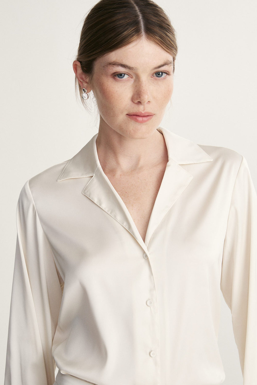 Notched collar blouse