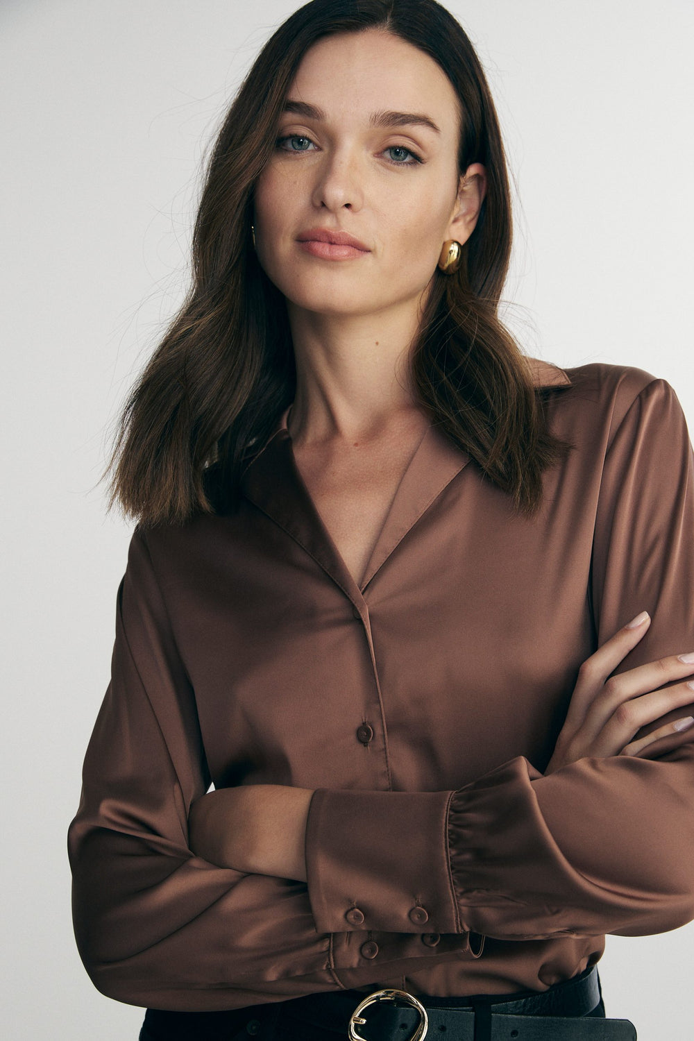 Notched collar blouse