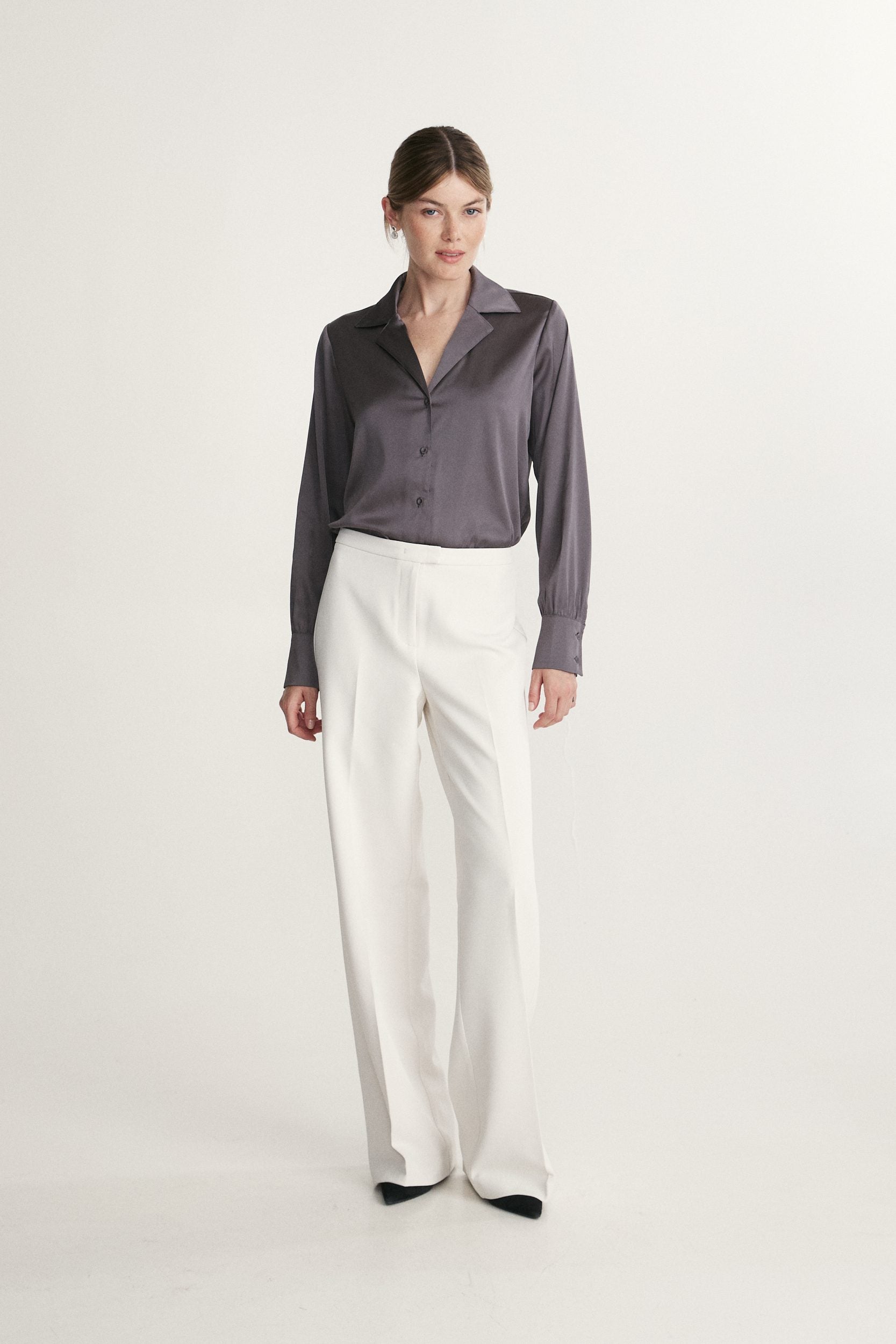 Notched collar blouse
