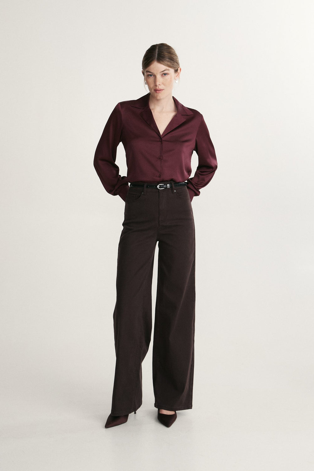 Notched collar blouse