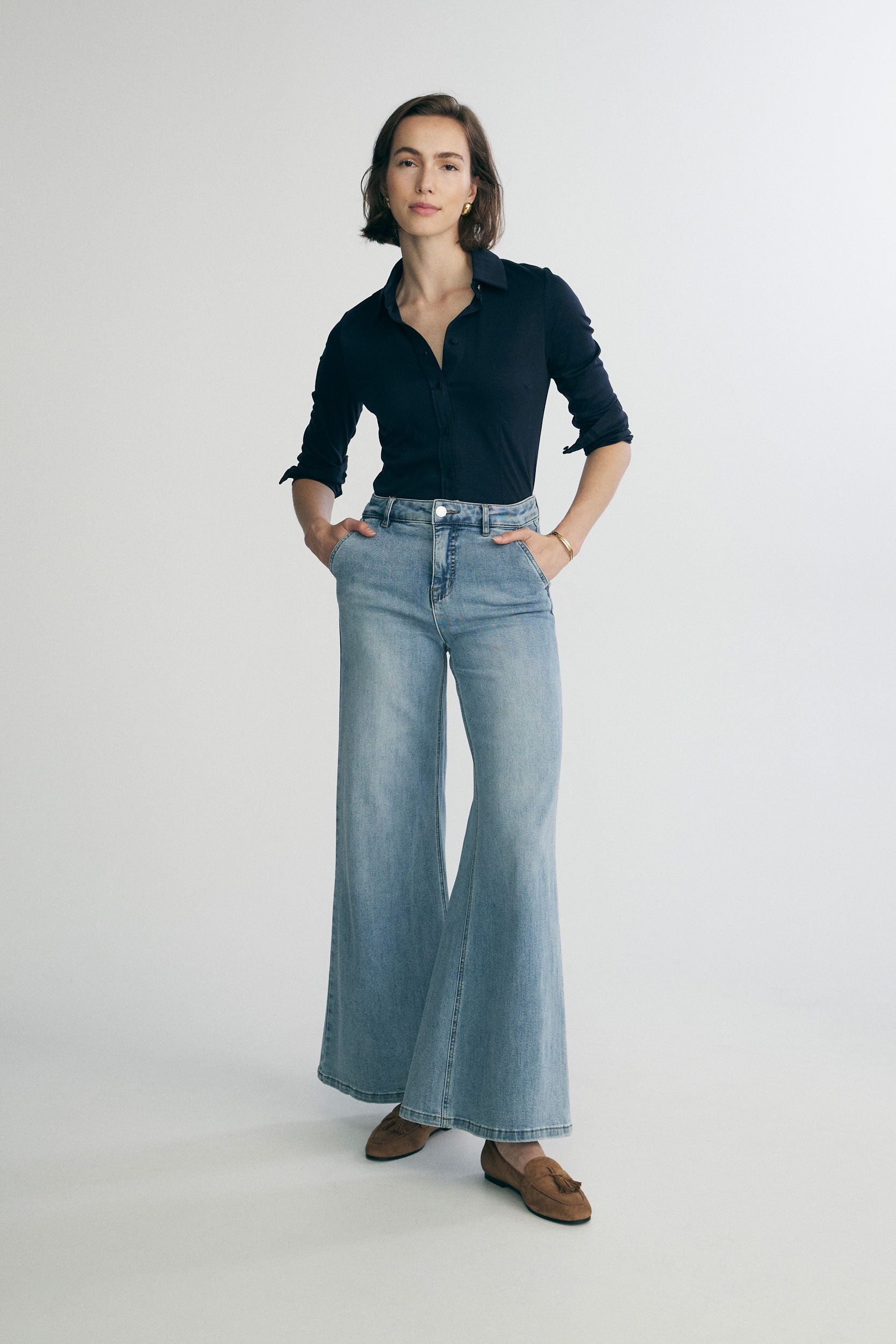 Chemisier en coton mercerisé