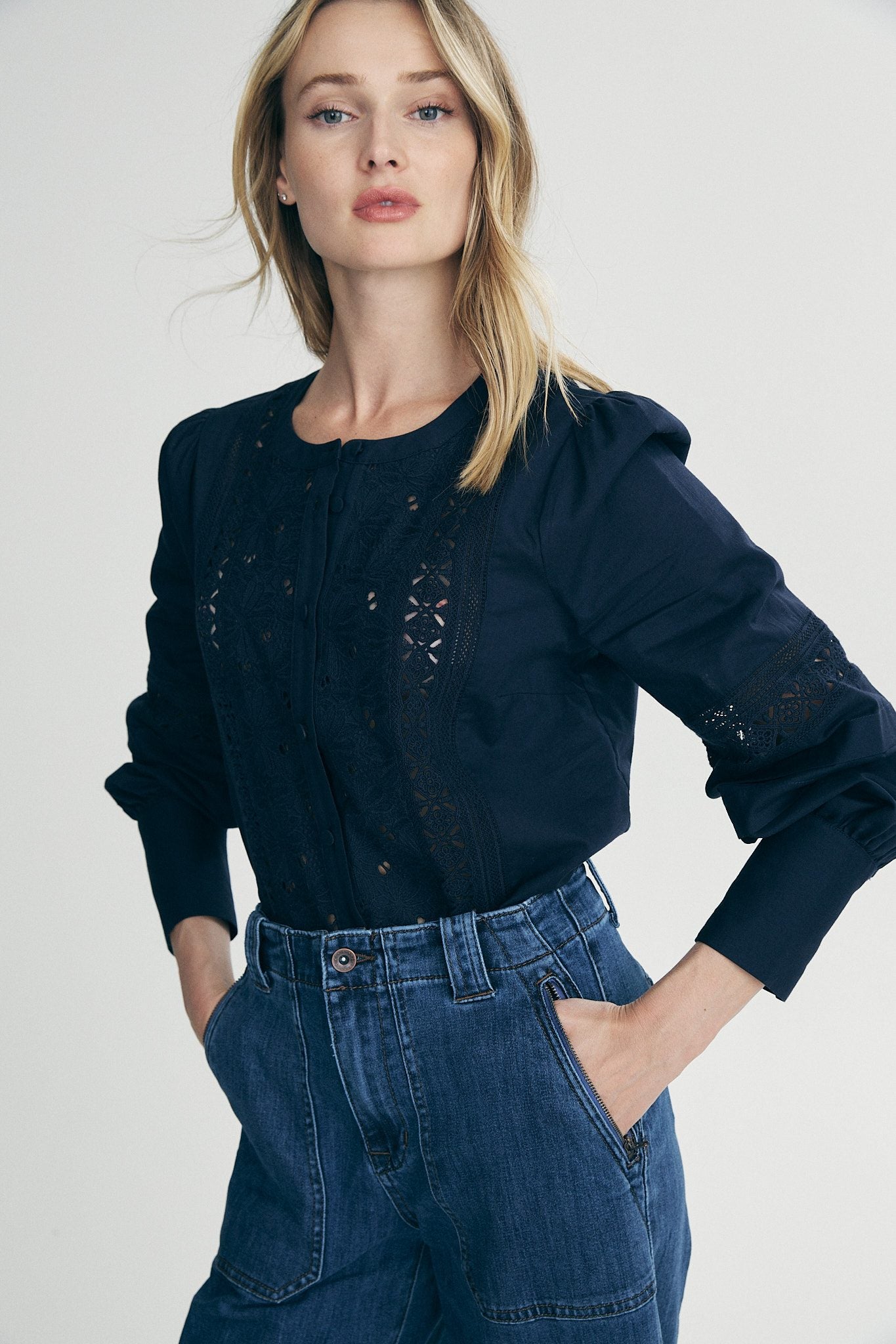 Blouse with embroidery