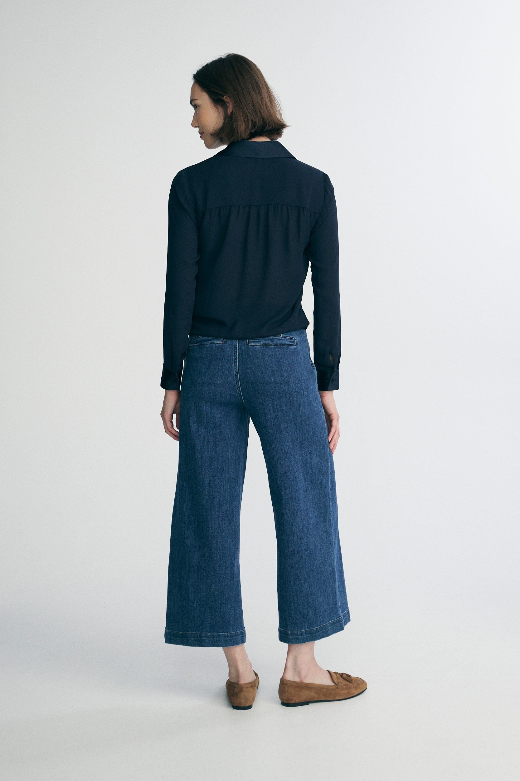 Chemisier fluide avec accents de satin