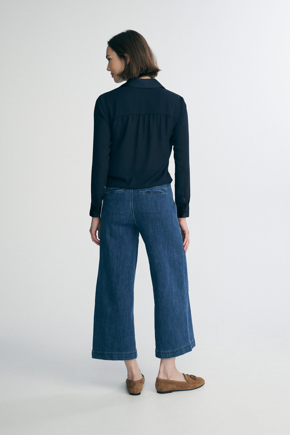 Chemisier fluide avec accents de satin