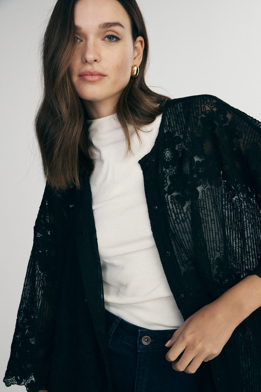 Oversized lace top