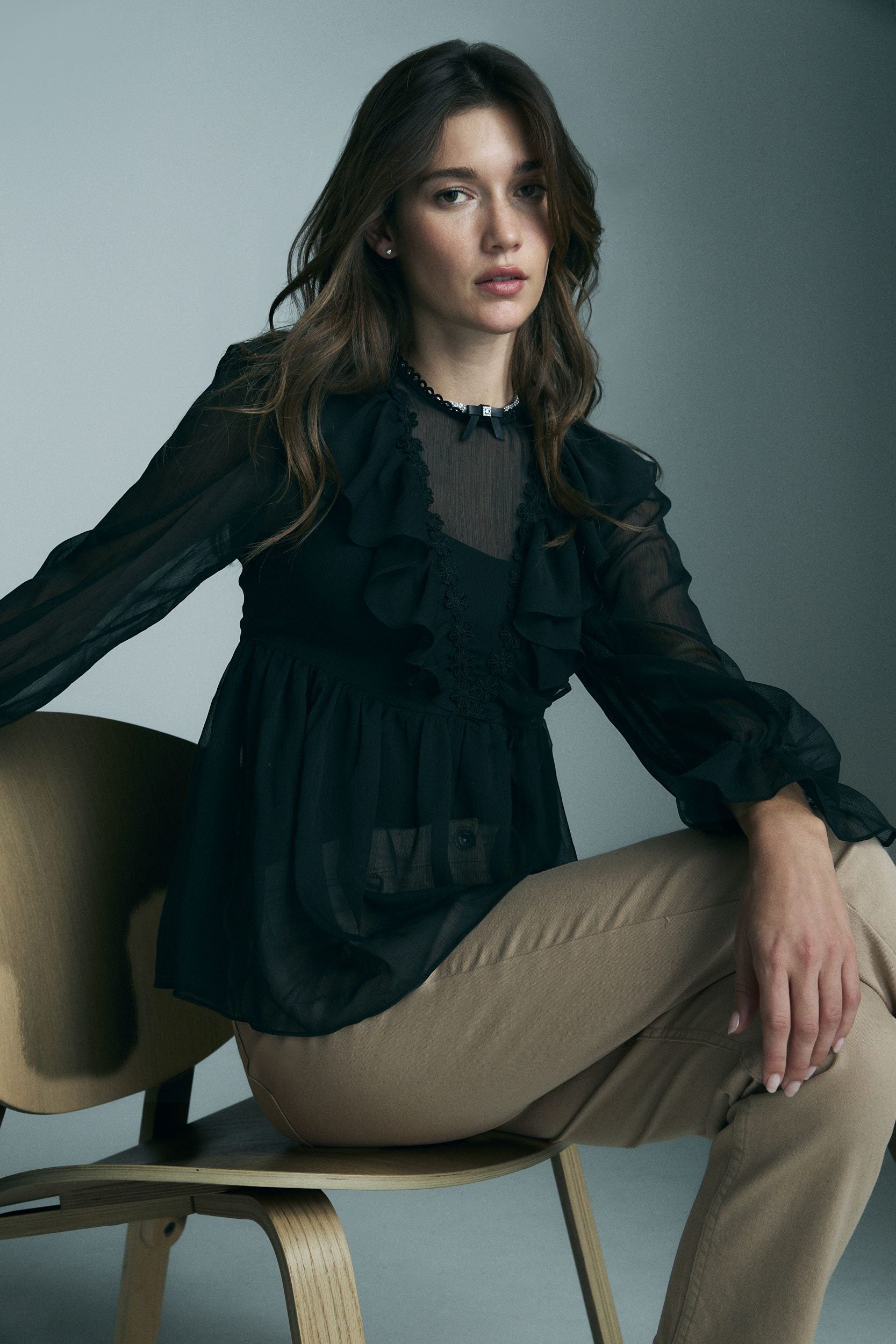 Gathered fluid blouse