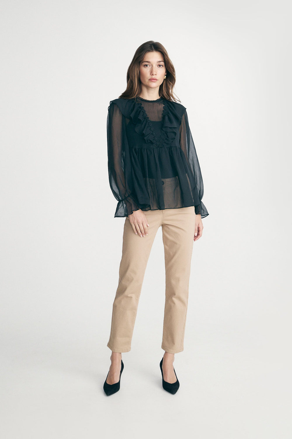 Blouse fluide avec fronces