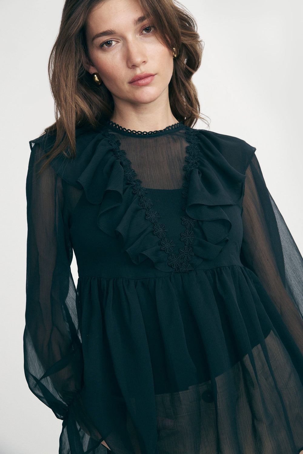 Blouse fluide avec fronces
