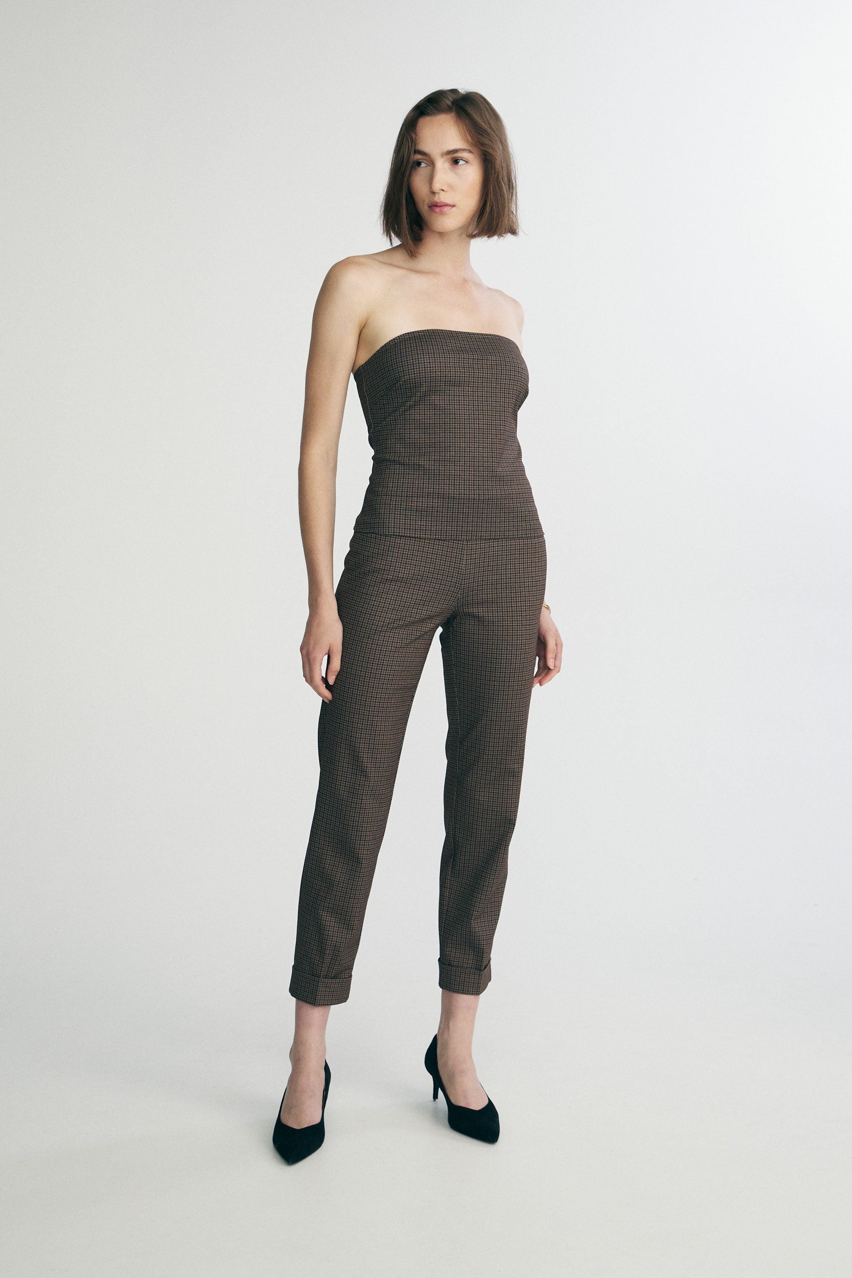 Haut bustier à carreaux