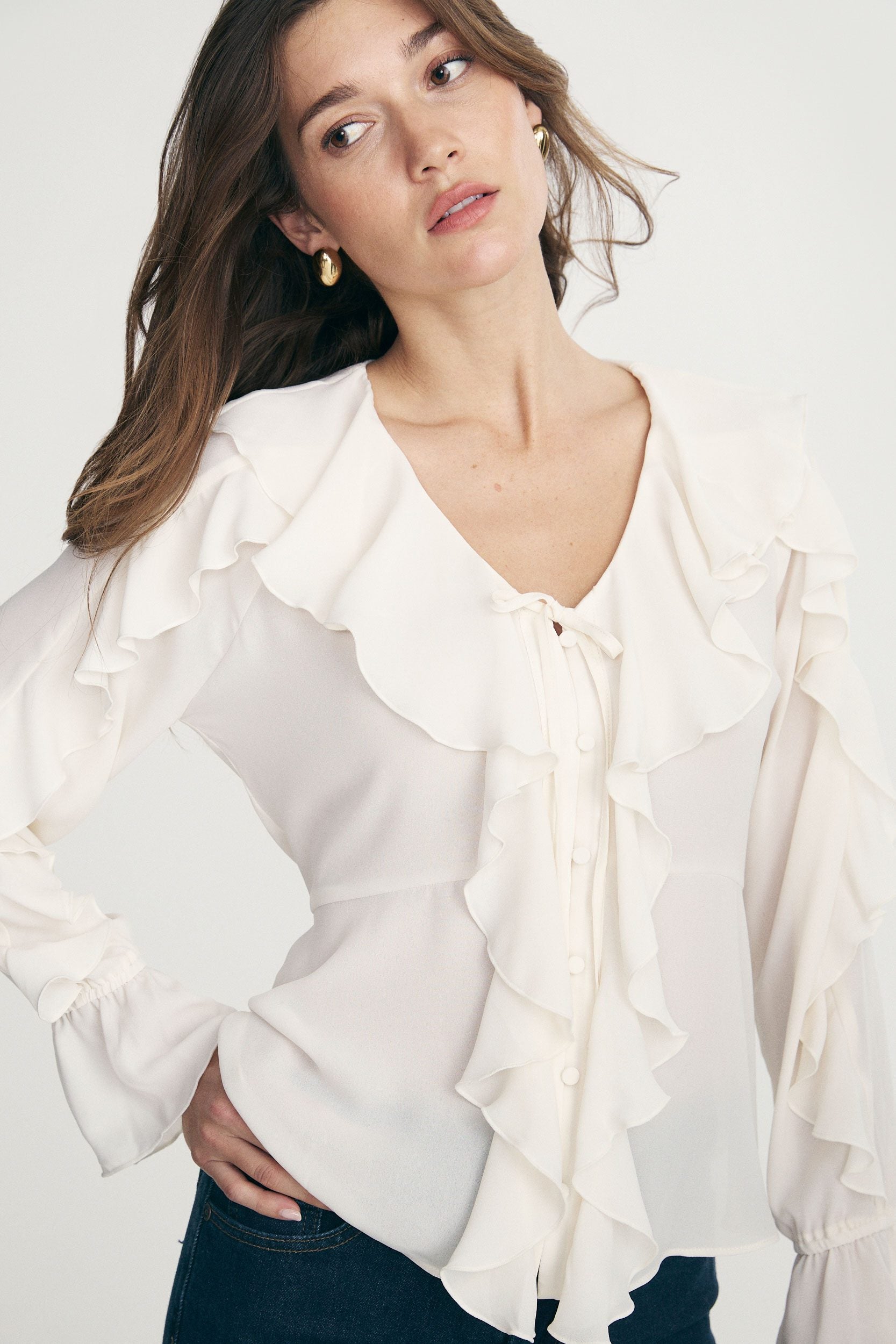 Blouse fluide à volants