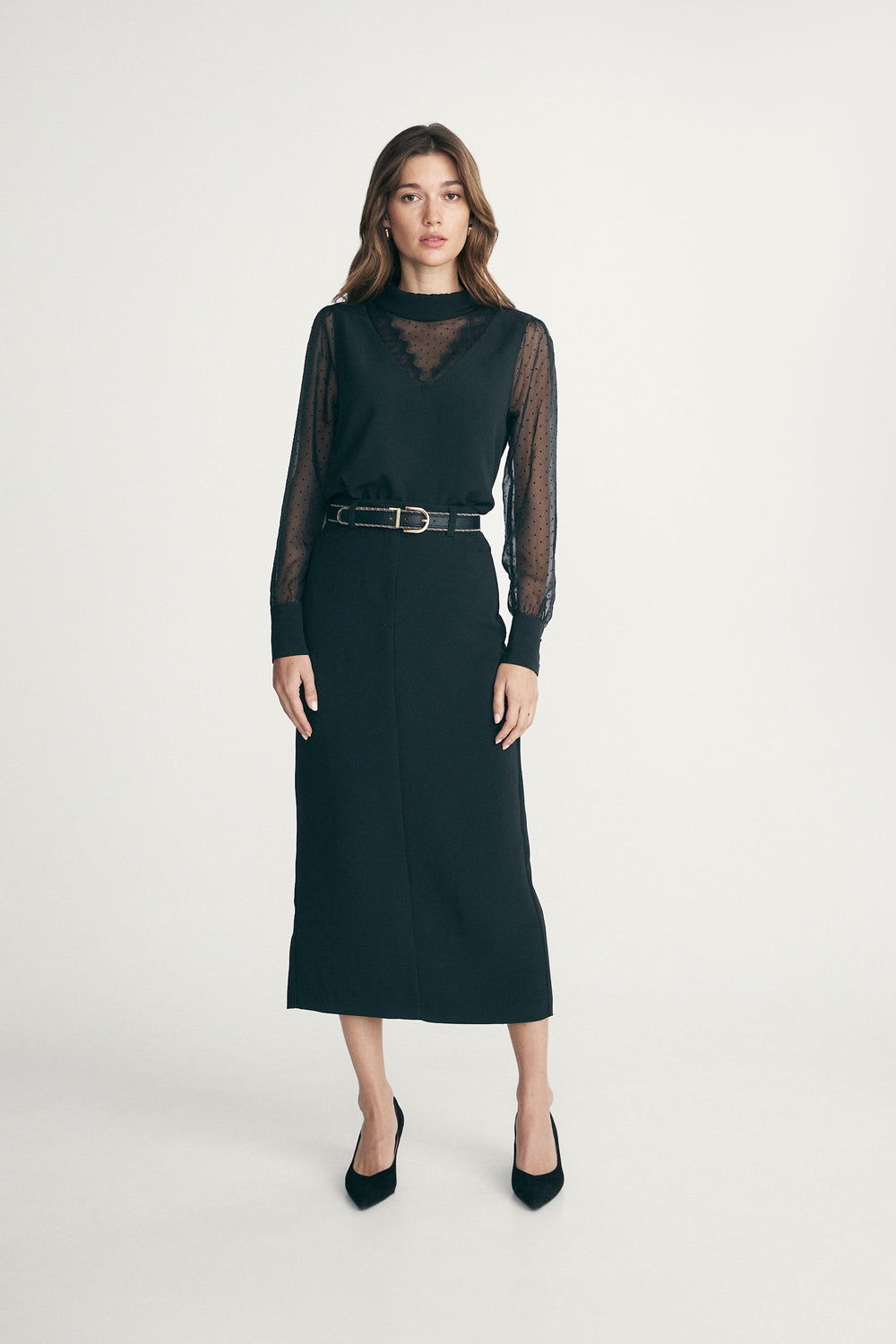 Blouse avec détails en dentelle