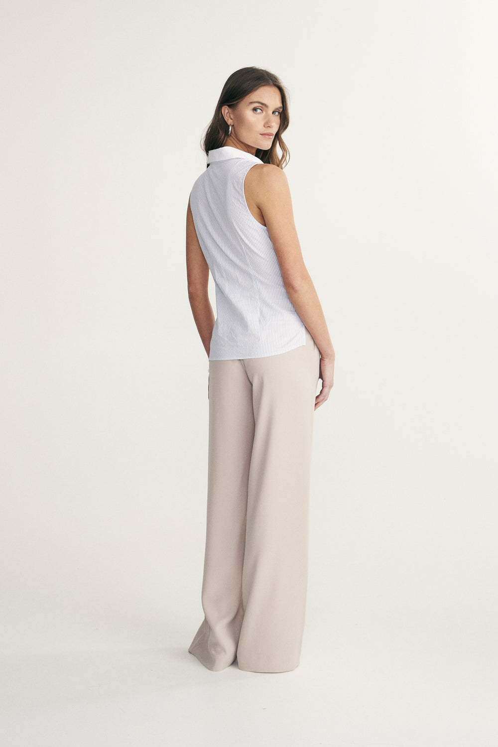 Striped sleeveless shirt