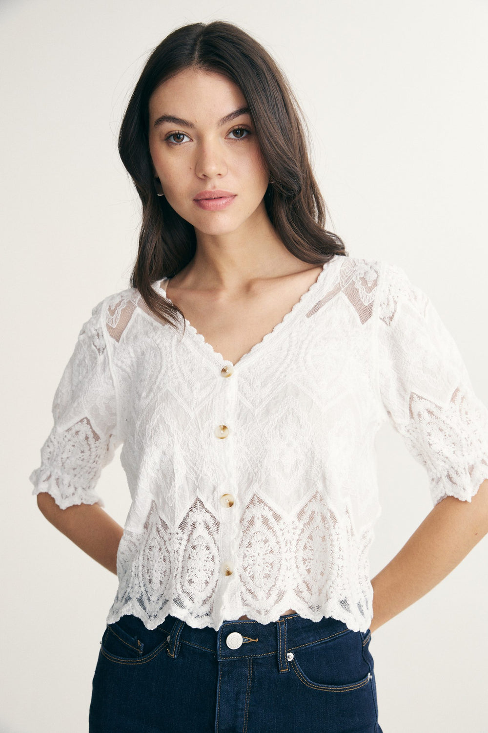 Blouse brodée