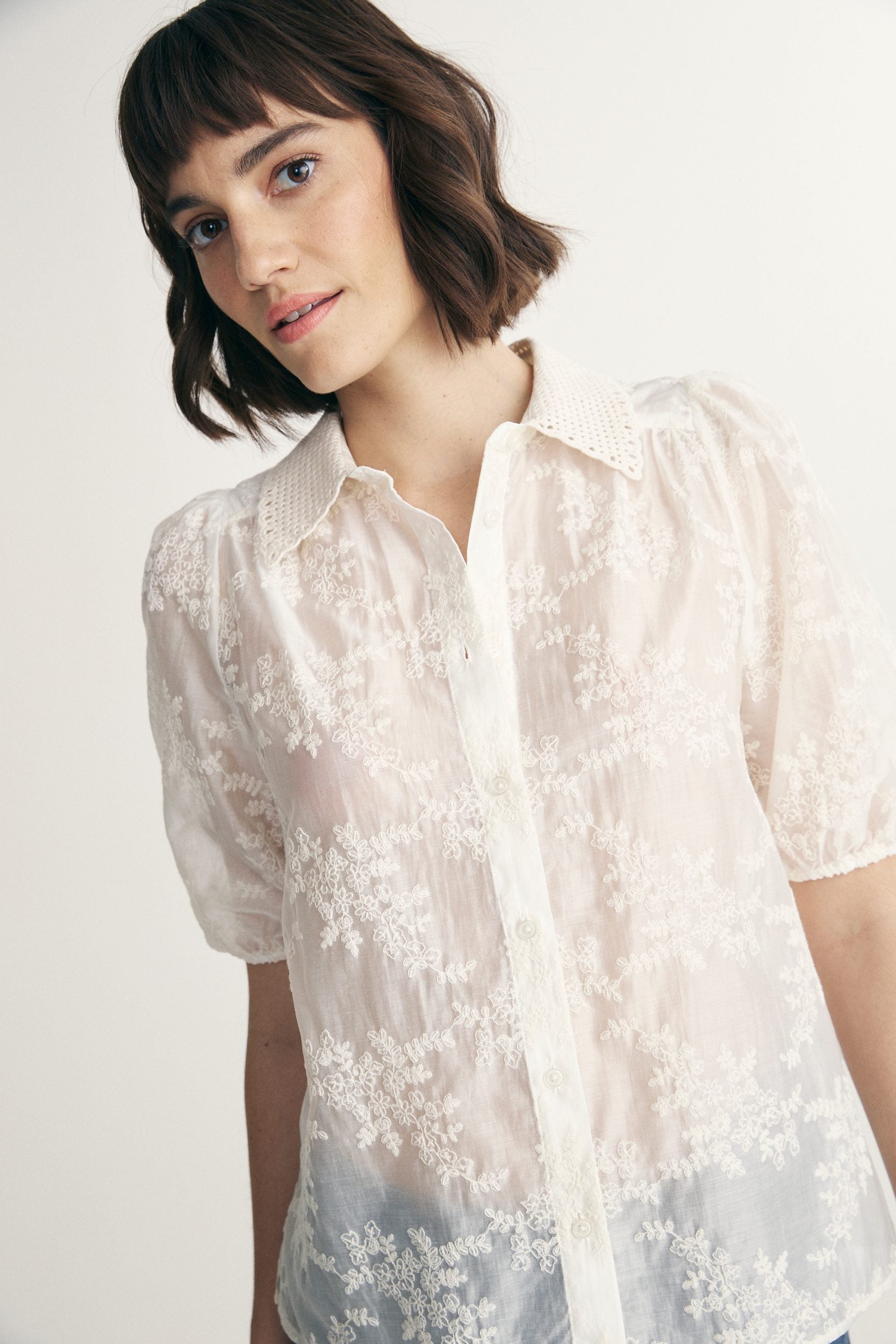 Chemisier avec col en crochet