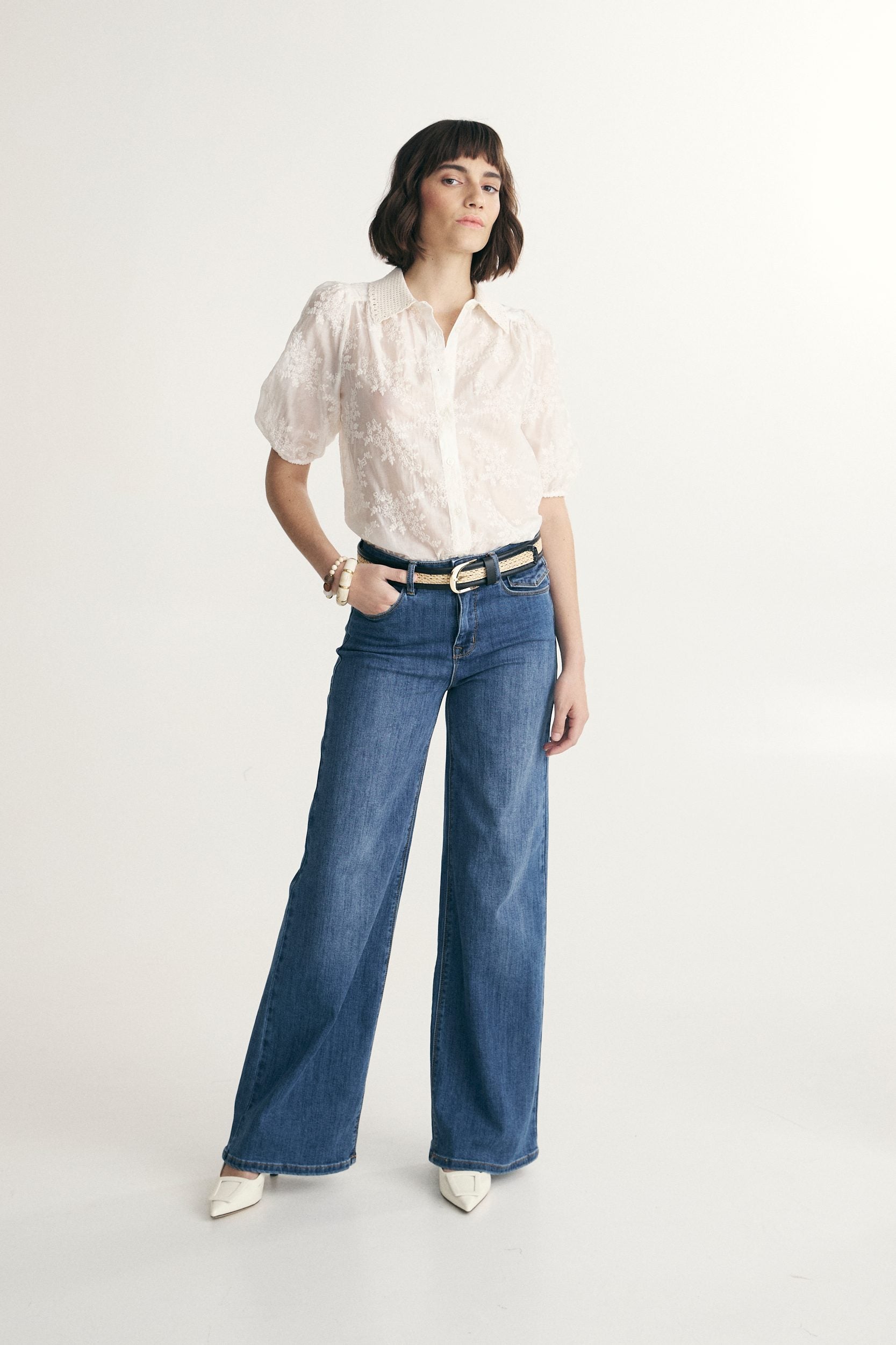 Chemisier avec col en crochet