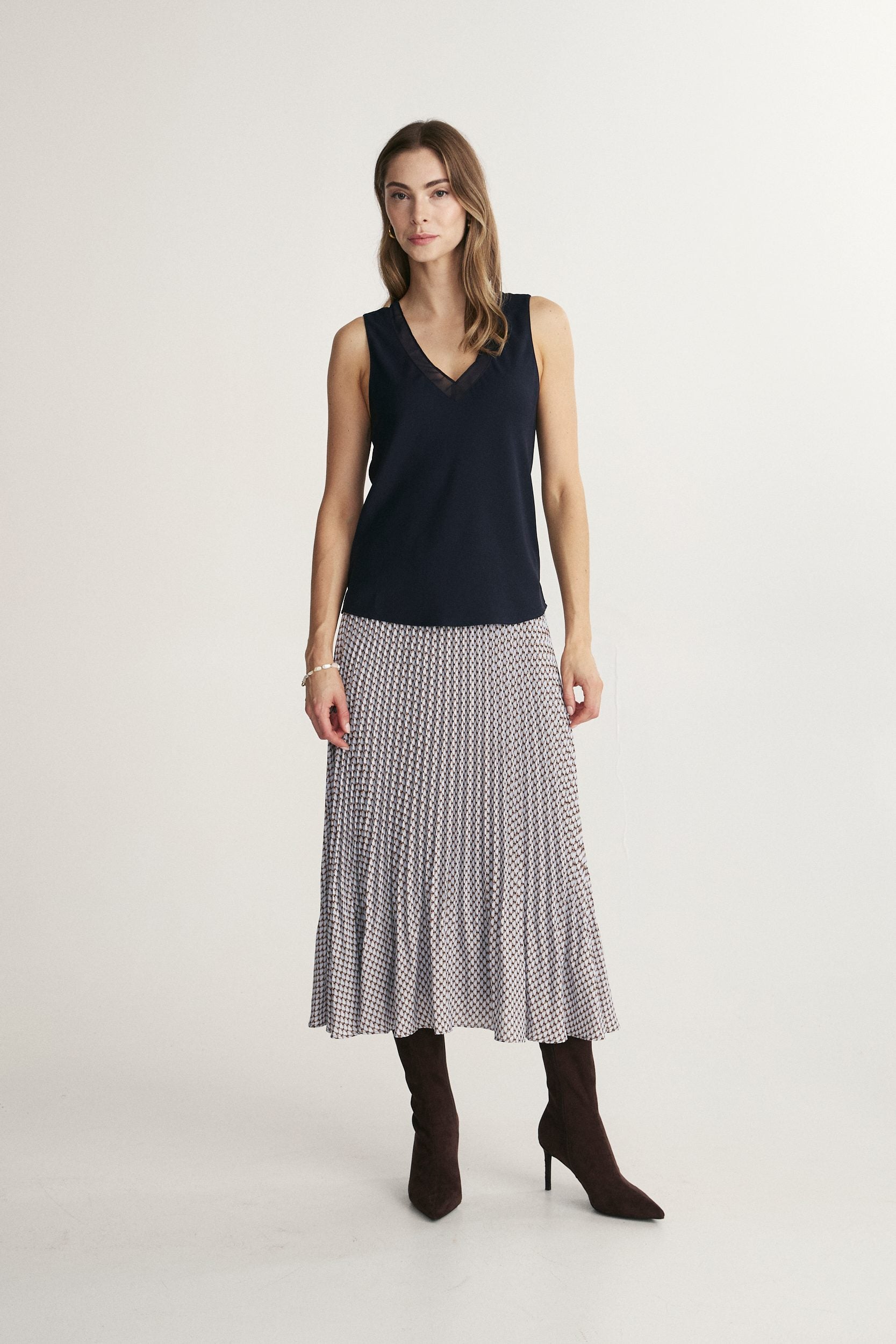 V-neck sleeveless top