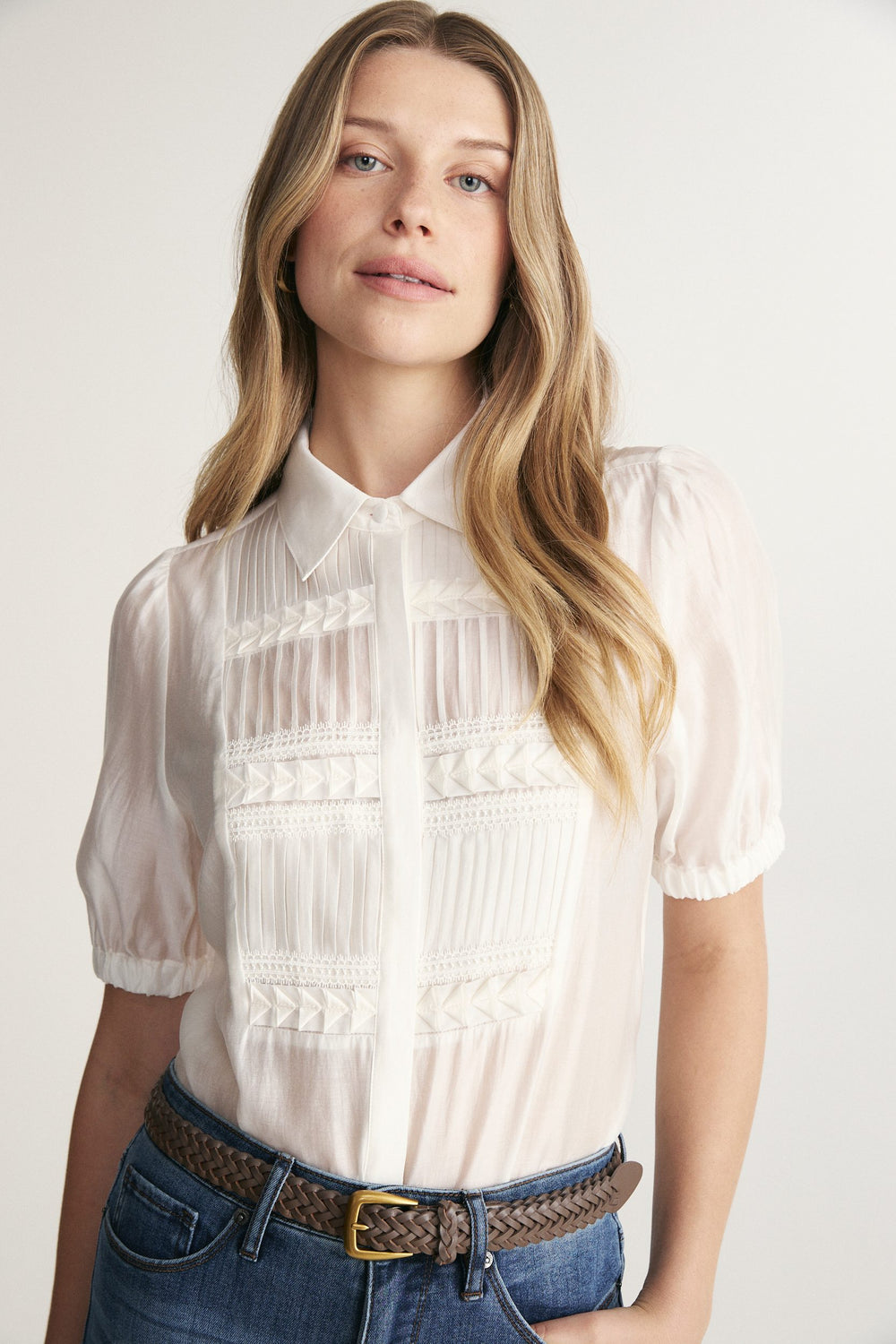 Blouse en Tencel à manches bouffantes