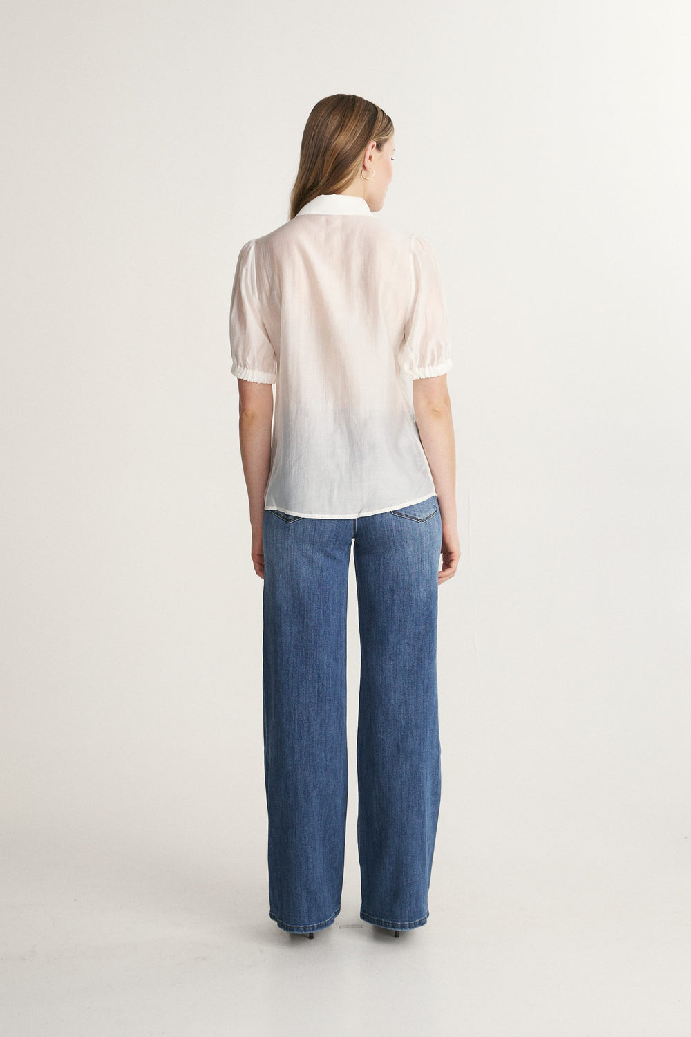 Blouse en Tencel à manches bouffantes
