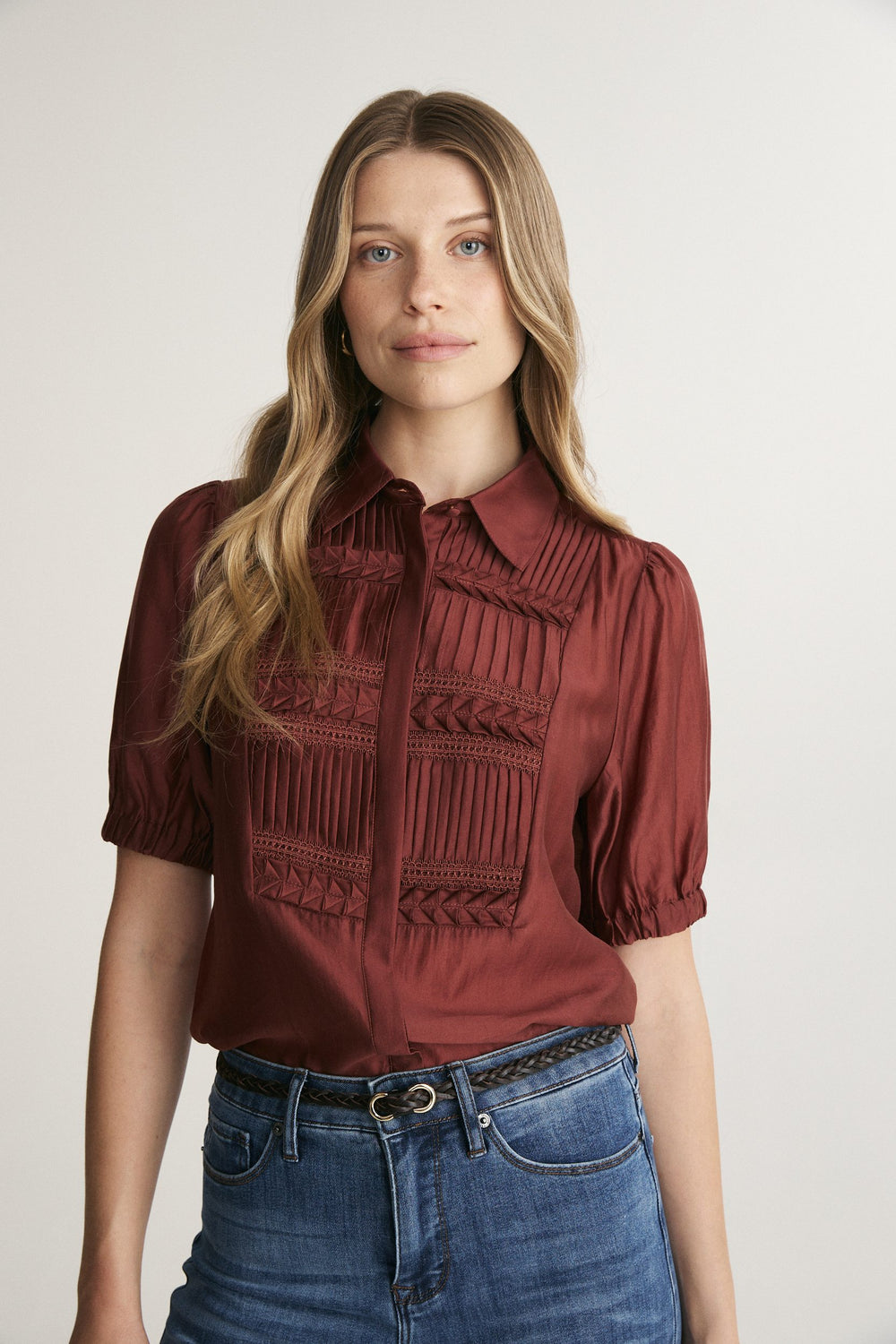 Blouse en Tencel à manches bouffantes