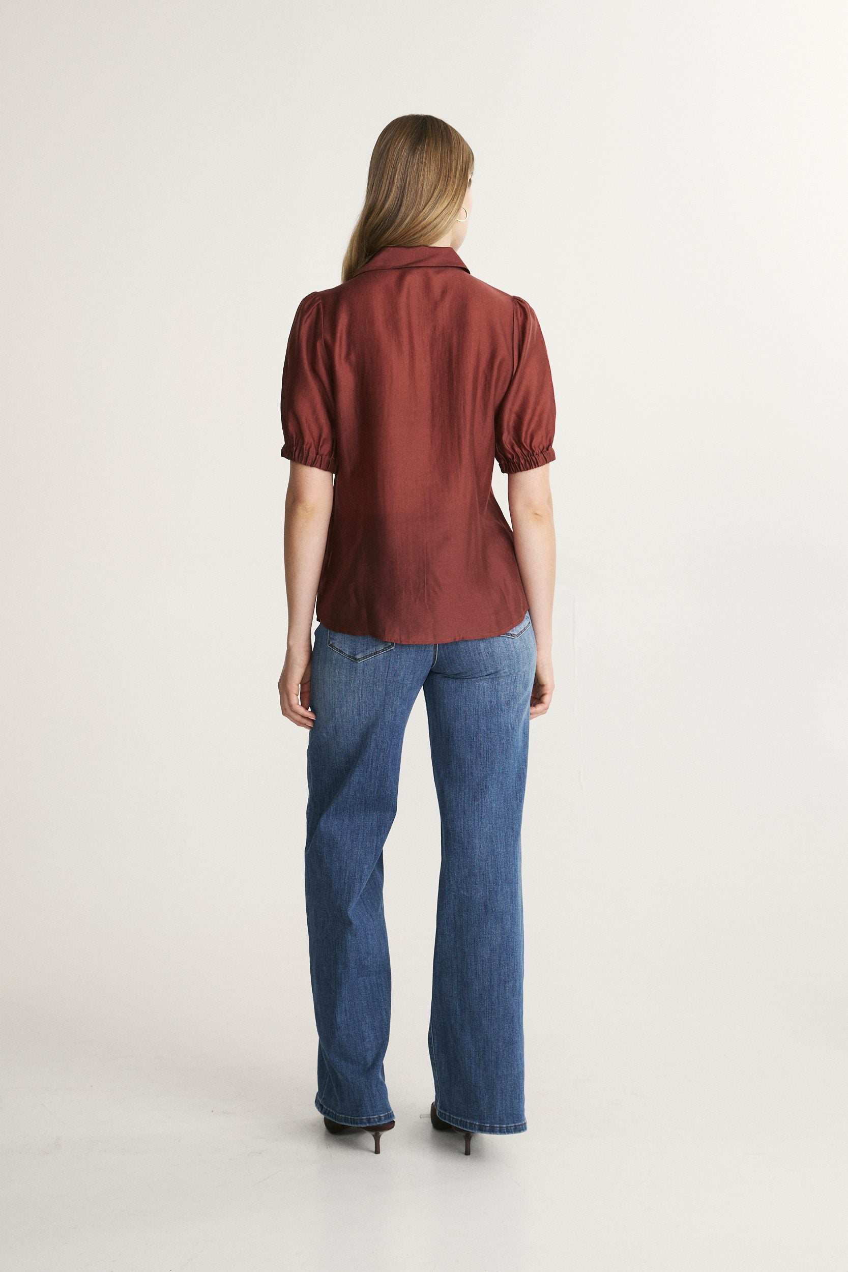 Blouse en Tencel à manches bouffantes