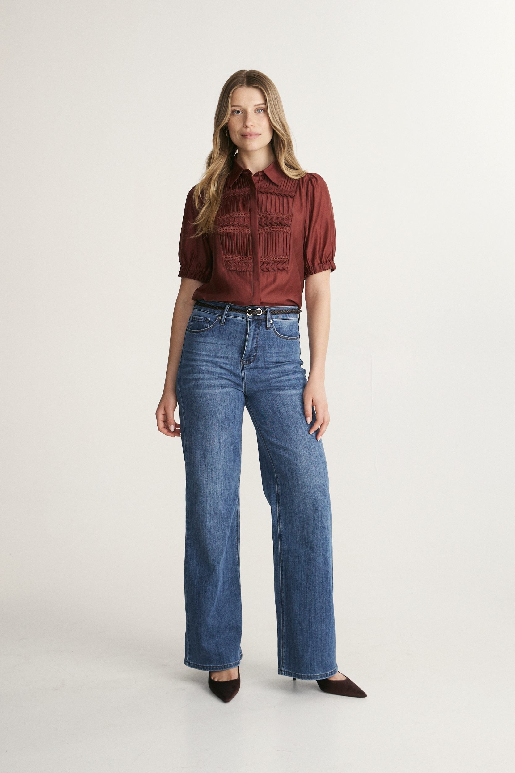 Blouse en Tencel à manches bouffantes