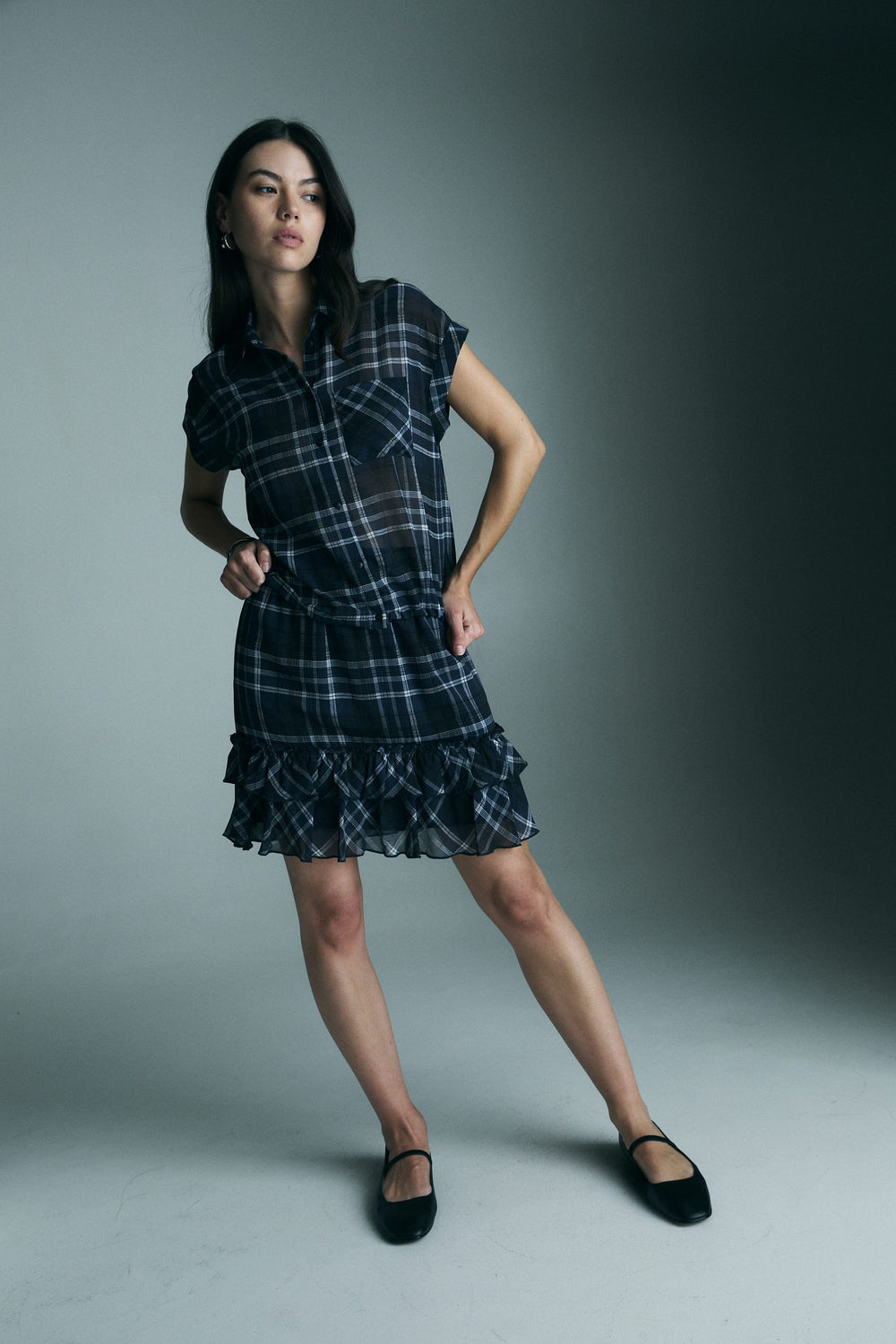 Chemise ample à carreaux