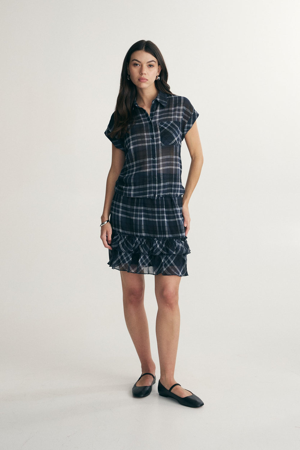 Chemise ample à carreaux
