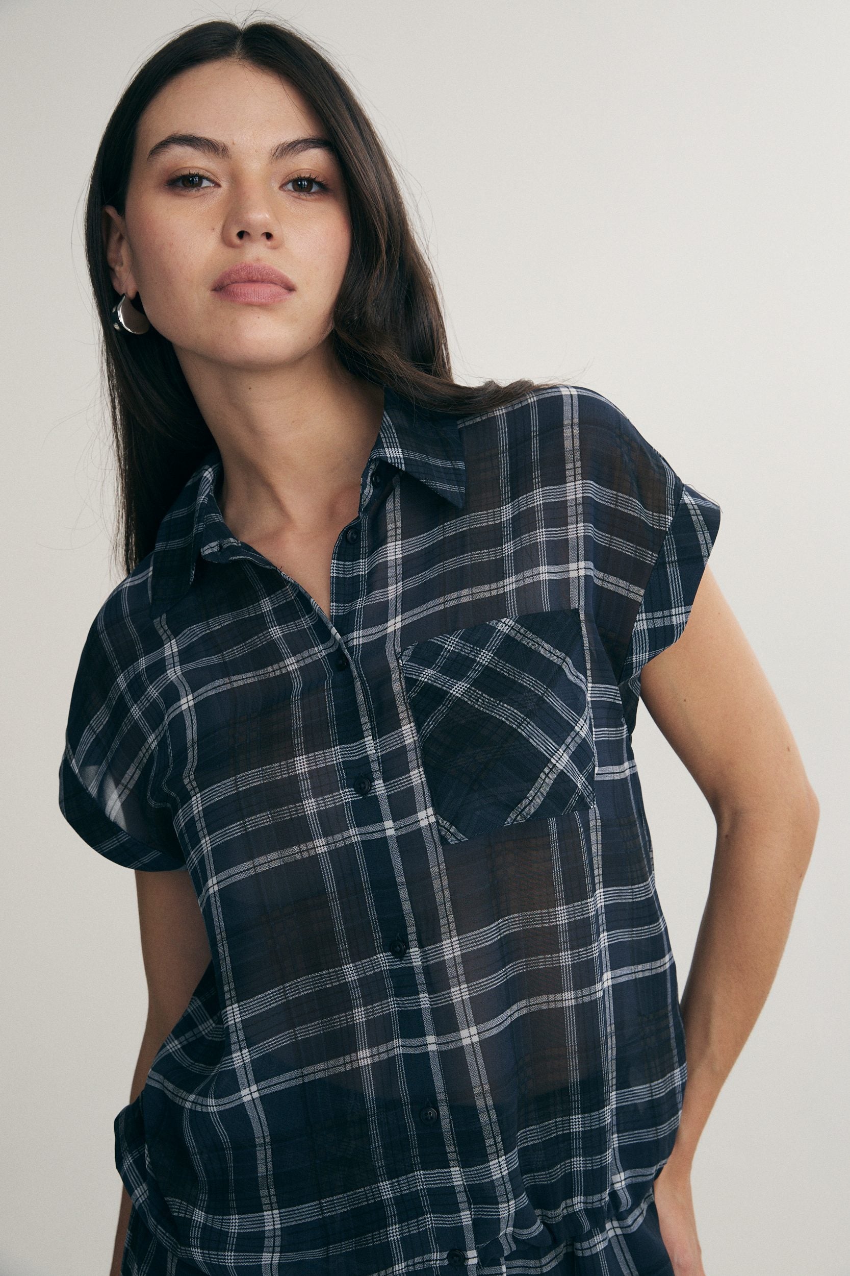 Chemise ample à carreaux