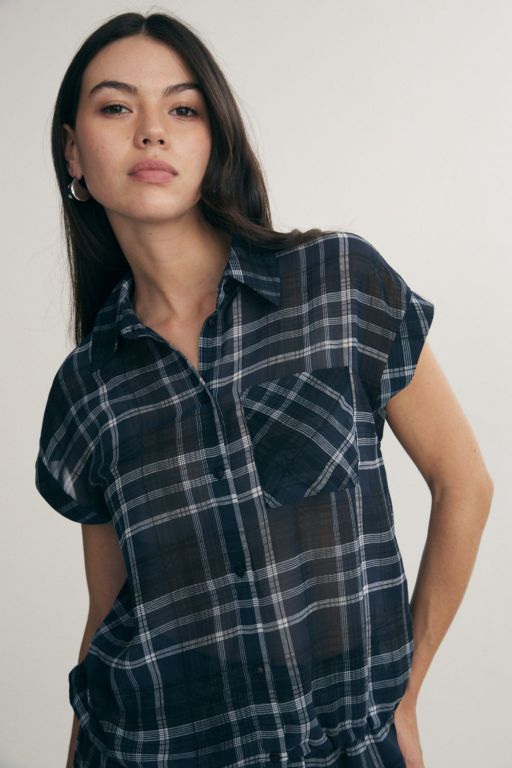 Chemise ample à carreaux