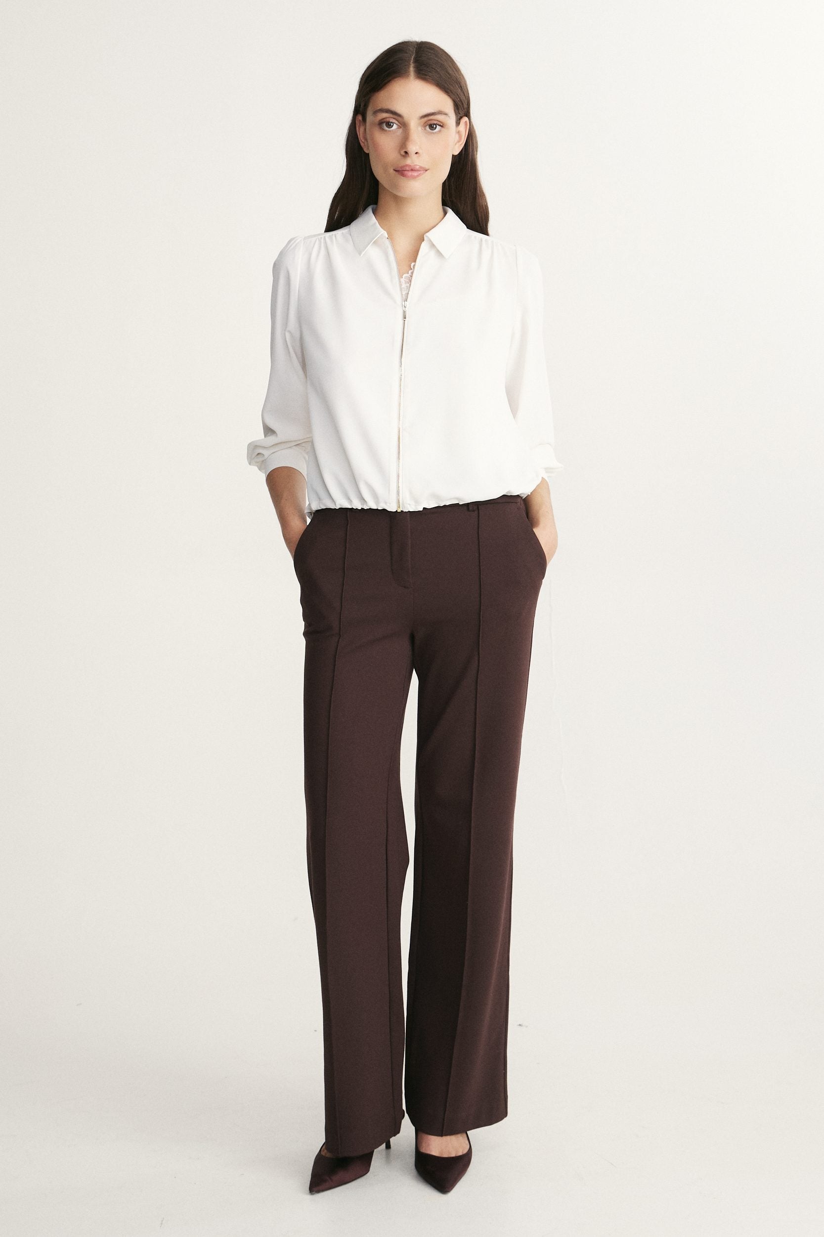 zipped Fluid blouse