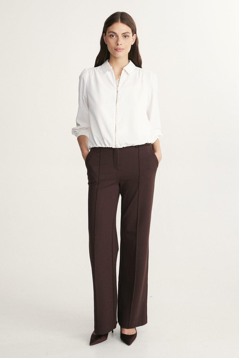 zipped Fluid blouse