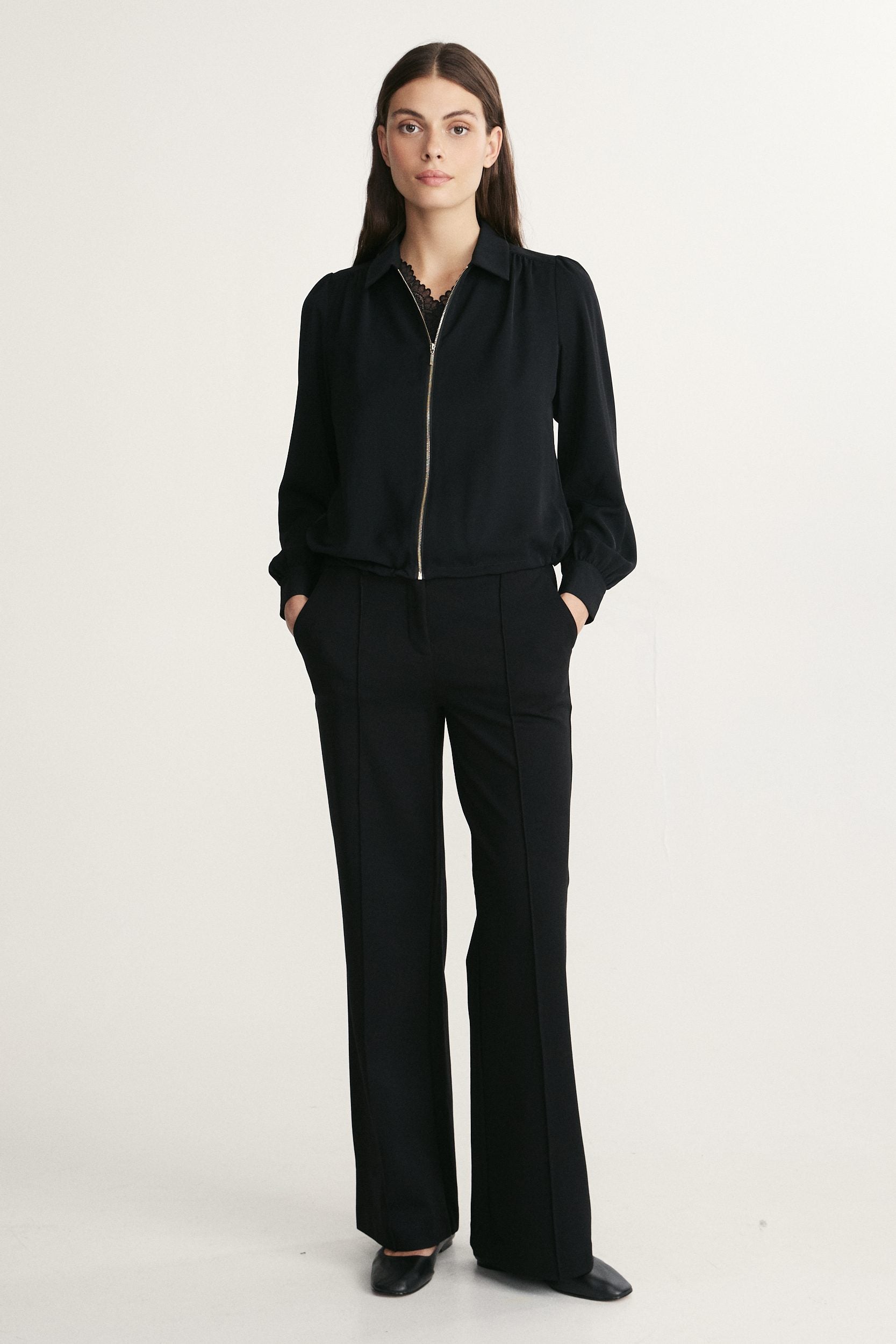 zipped Fluid blouse