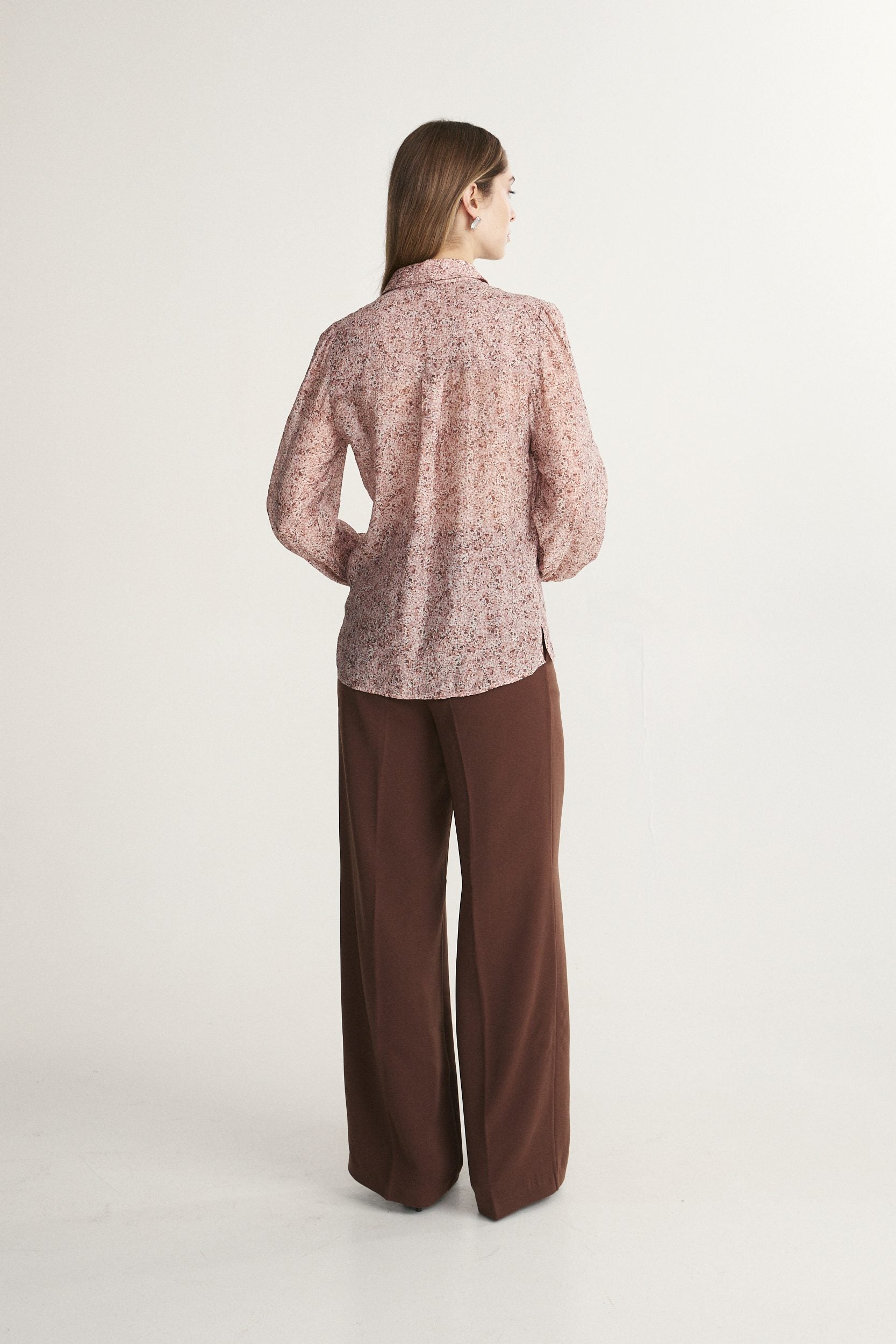 Printed blouse with pintucks details