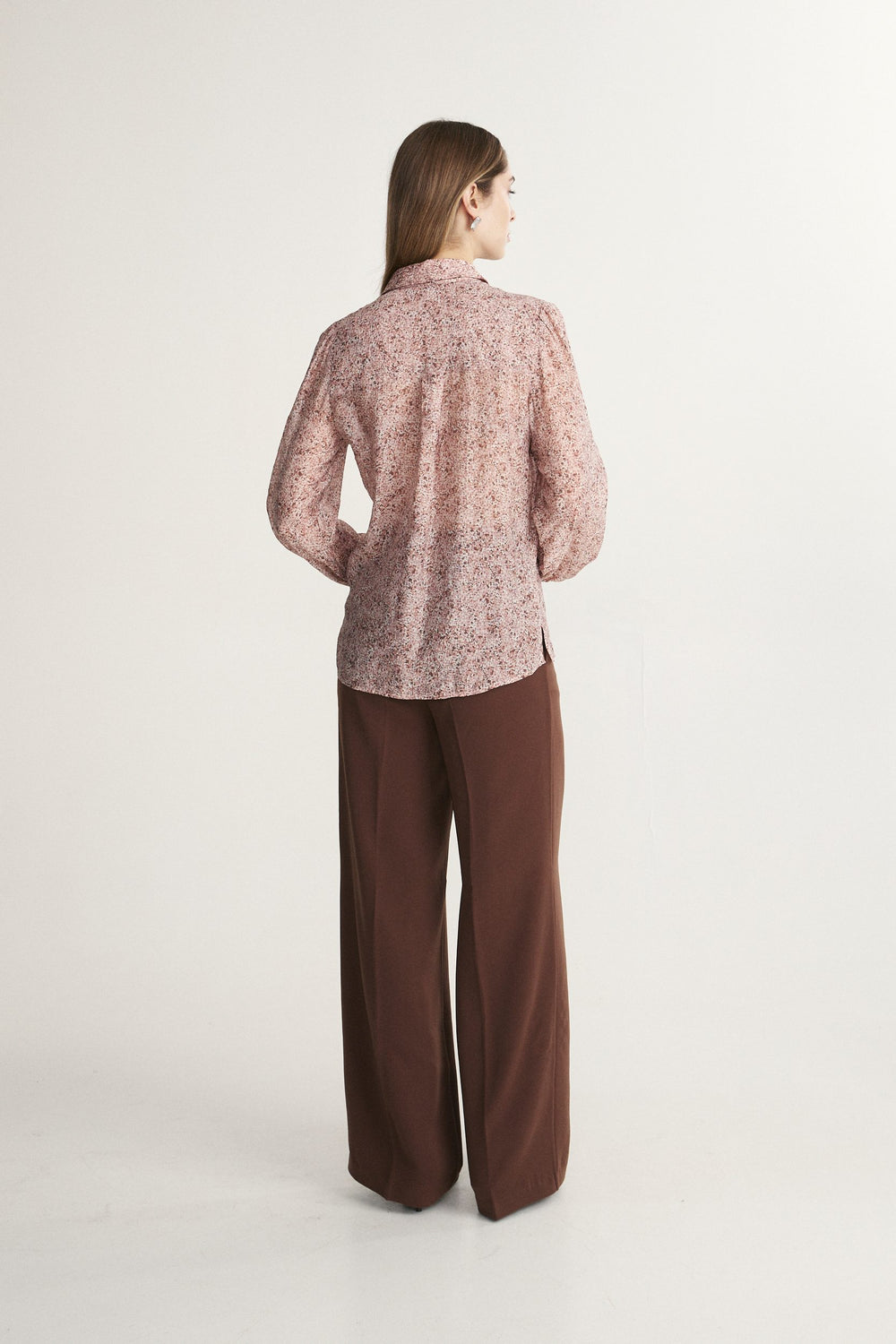 Printed blouse with pintucks details