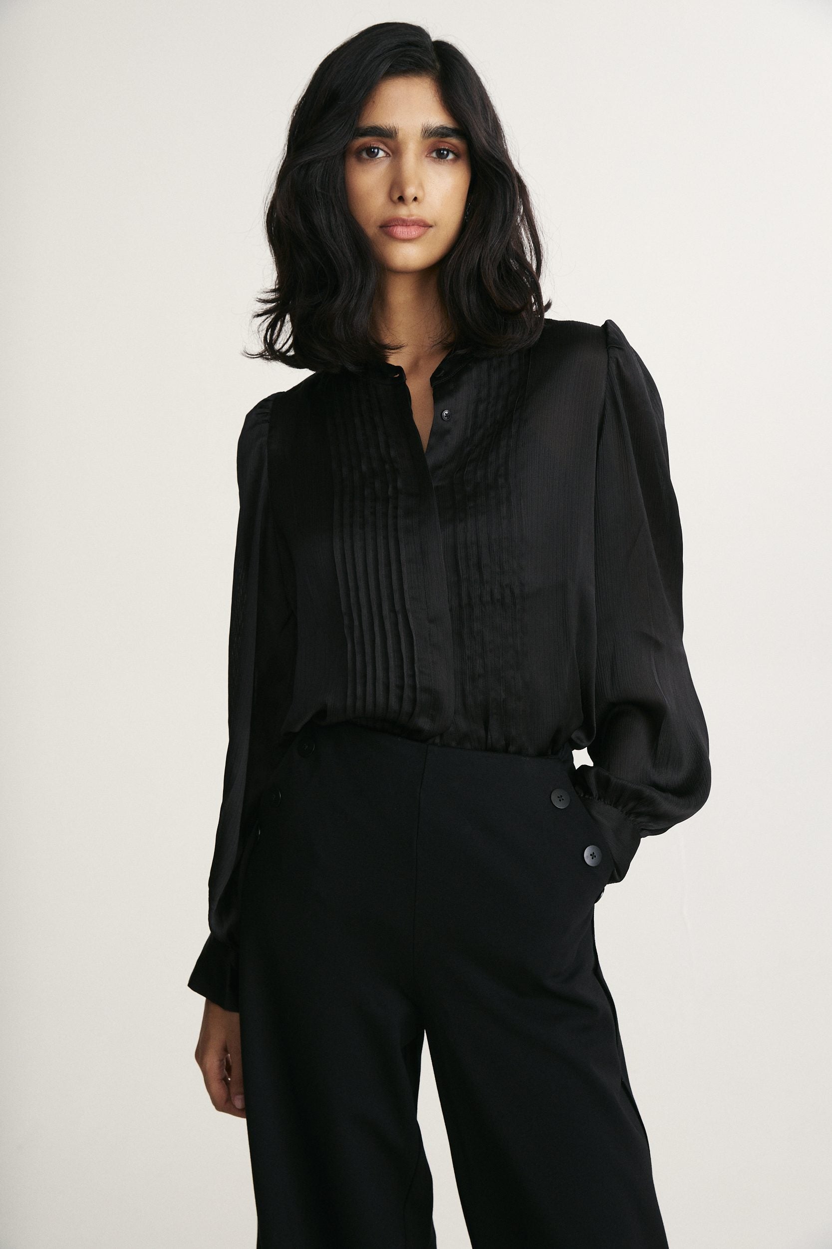 Blouse with pintucks detail